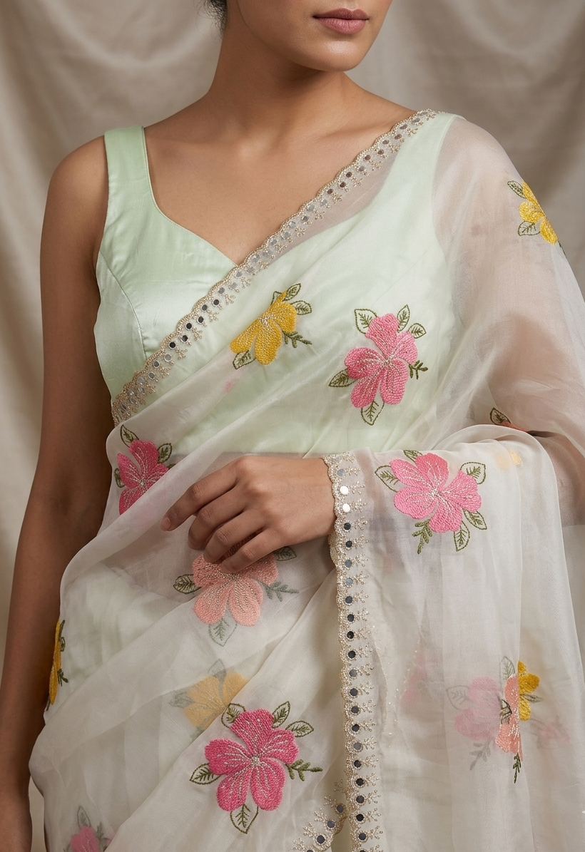 Sunburst Crimson Shibori Silk Saree