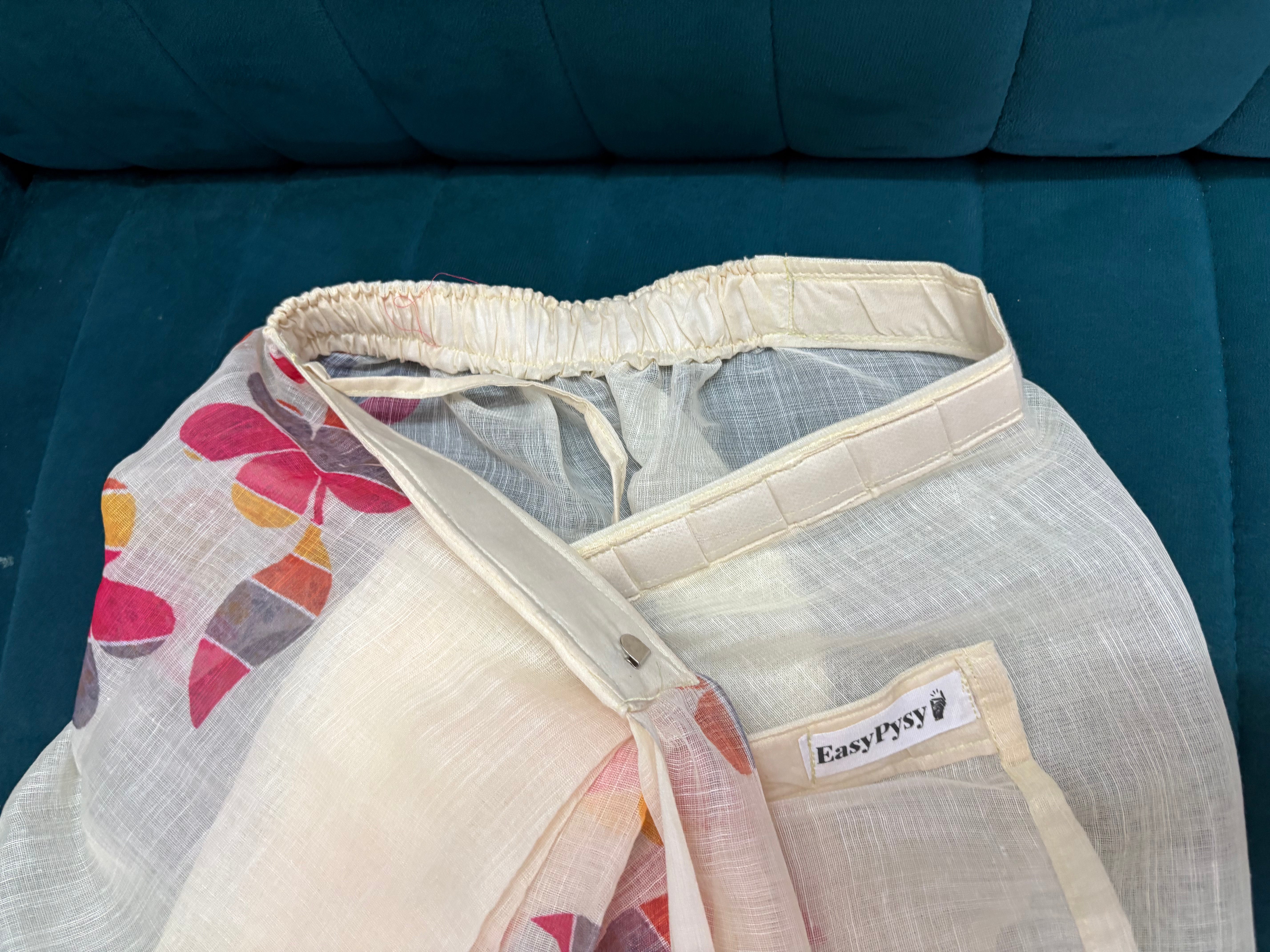 Cream Floral Cotton Saree