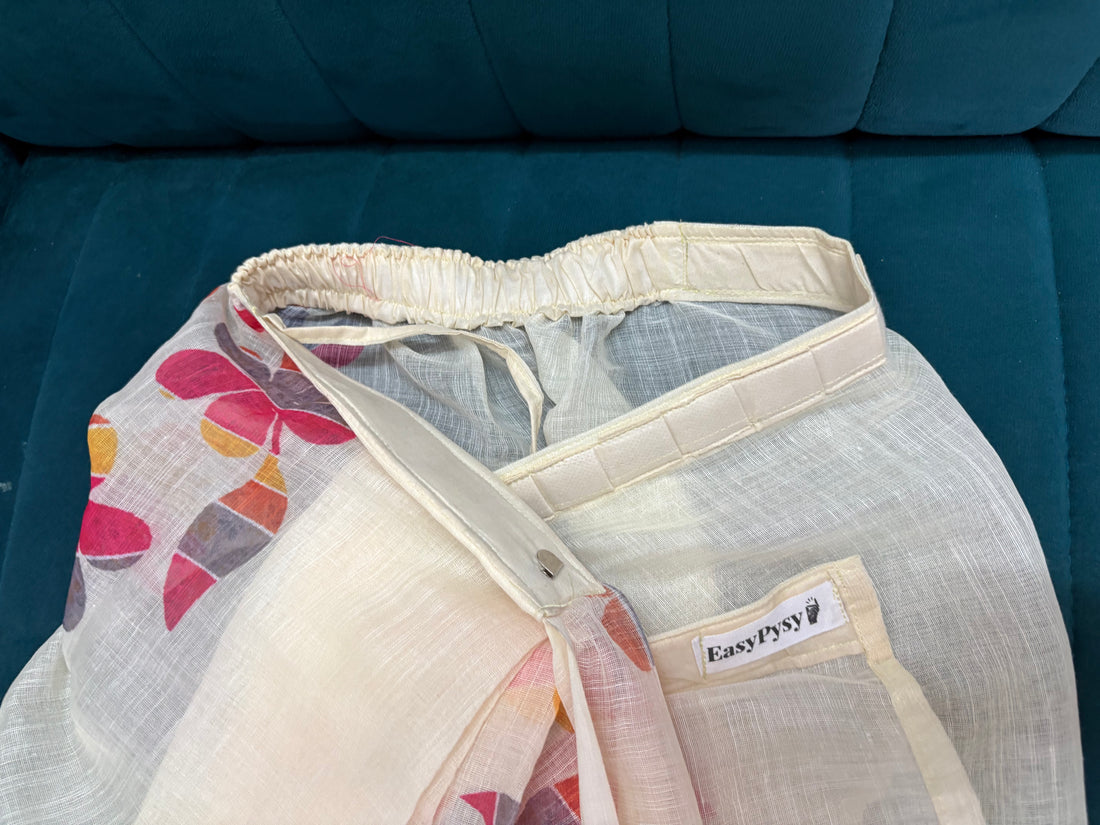 Cream Floral Cotton Saree