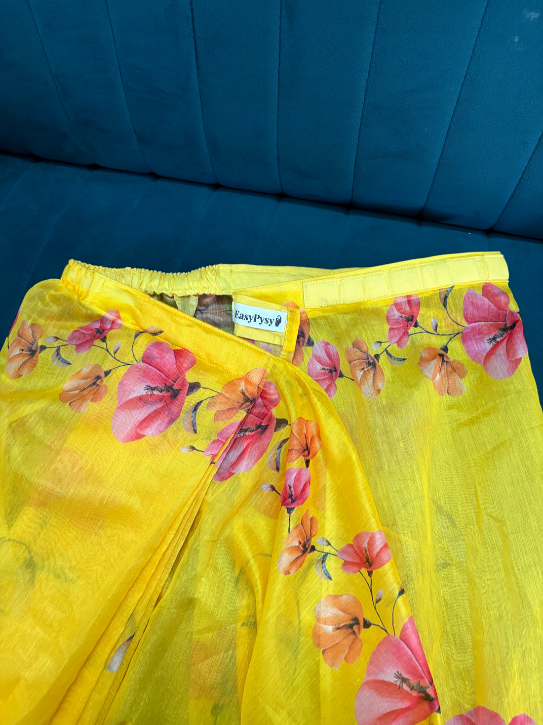Yellow Floral Cotton Saree