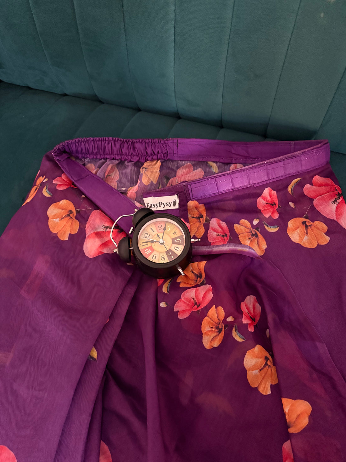 Purple Floral Cotton Saree