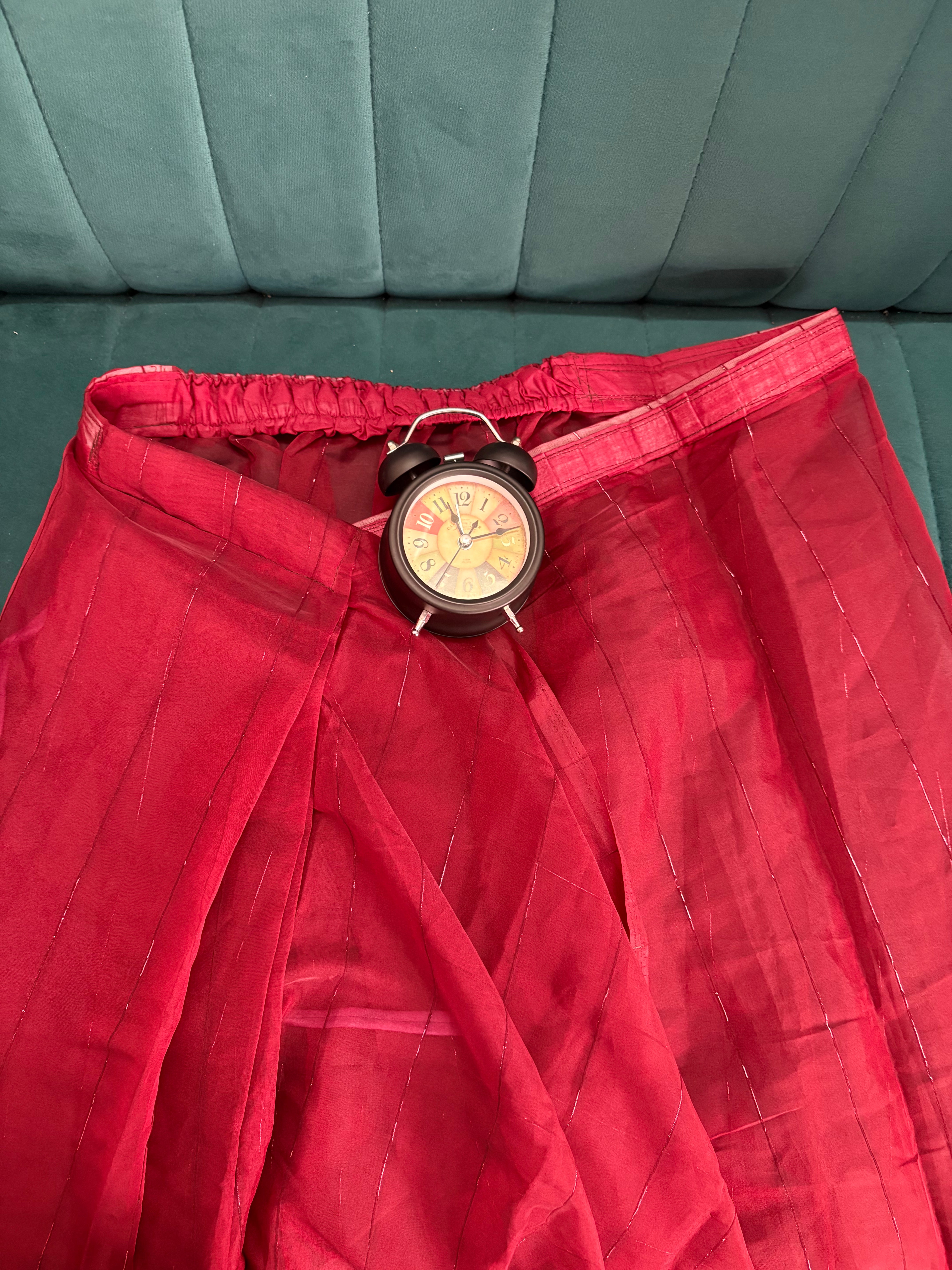 Maroon Organza Saree