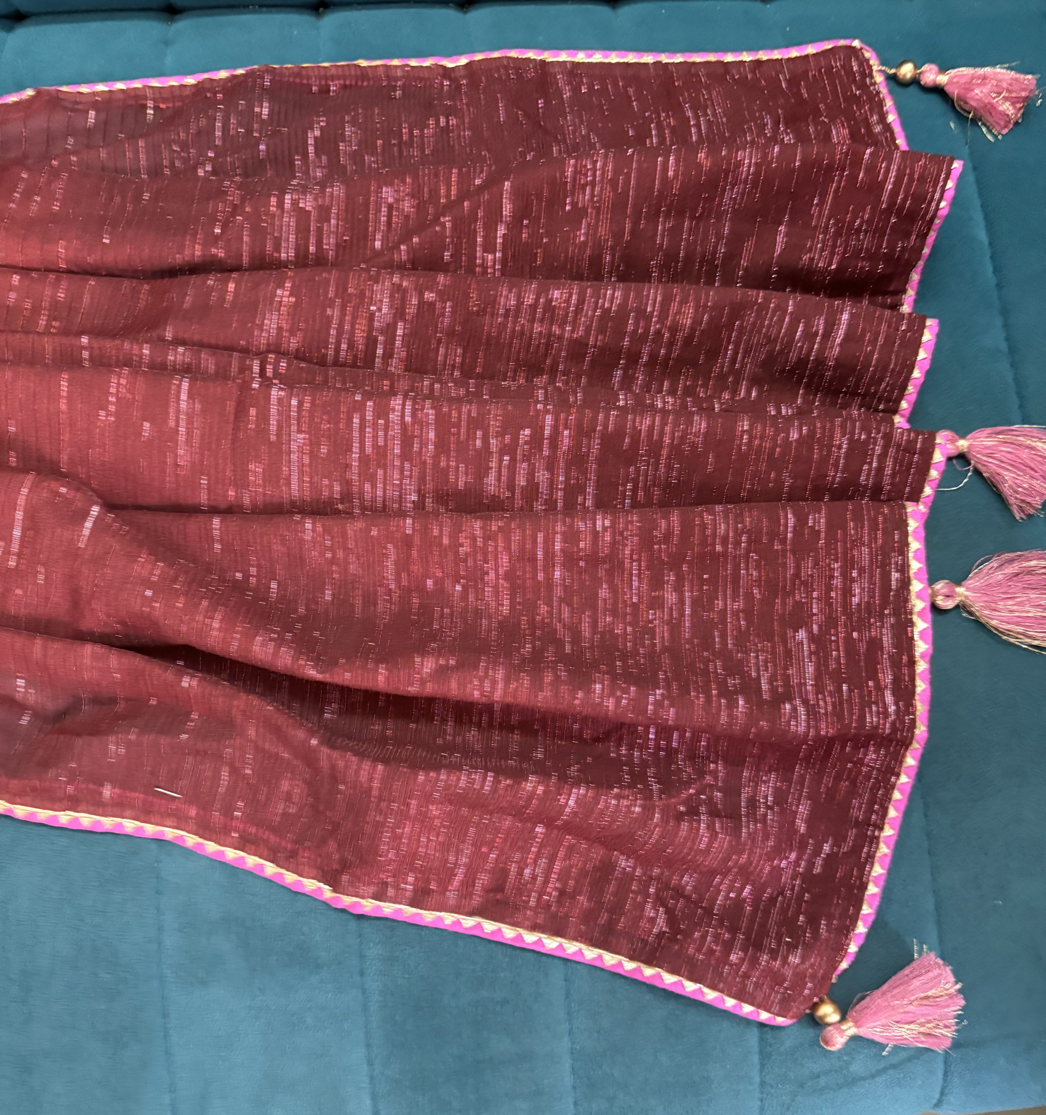 Maroon Organza Saree