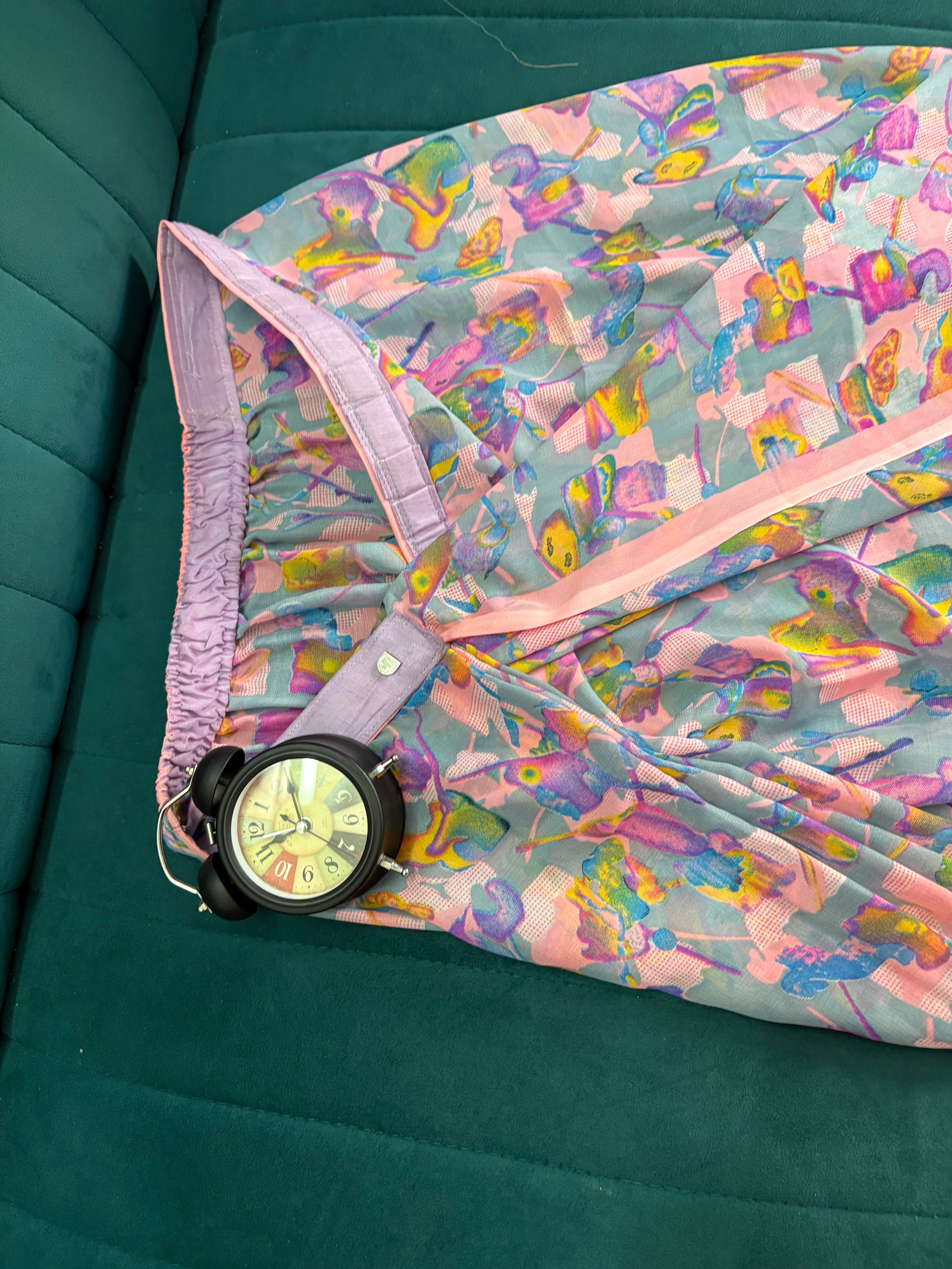 Pink Multicolor Printed Saree