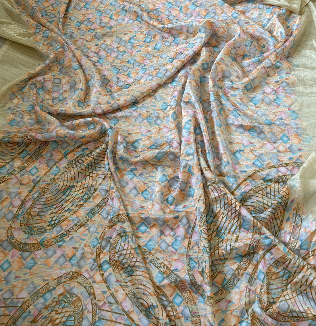 Multicolor Printed Shiny Saree