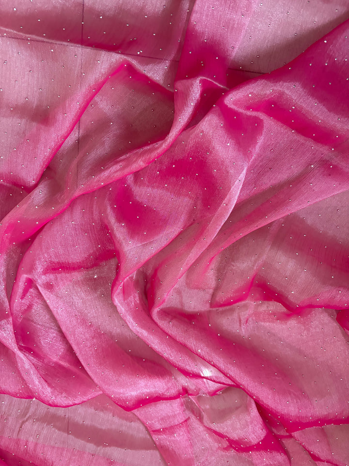 Pink Tissue Party Wear Saree