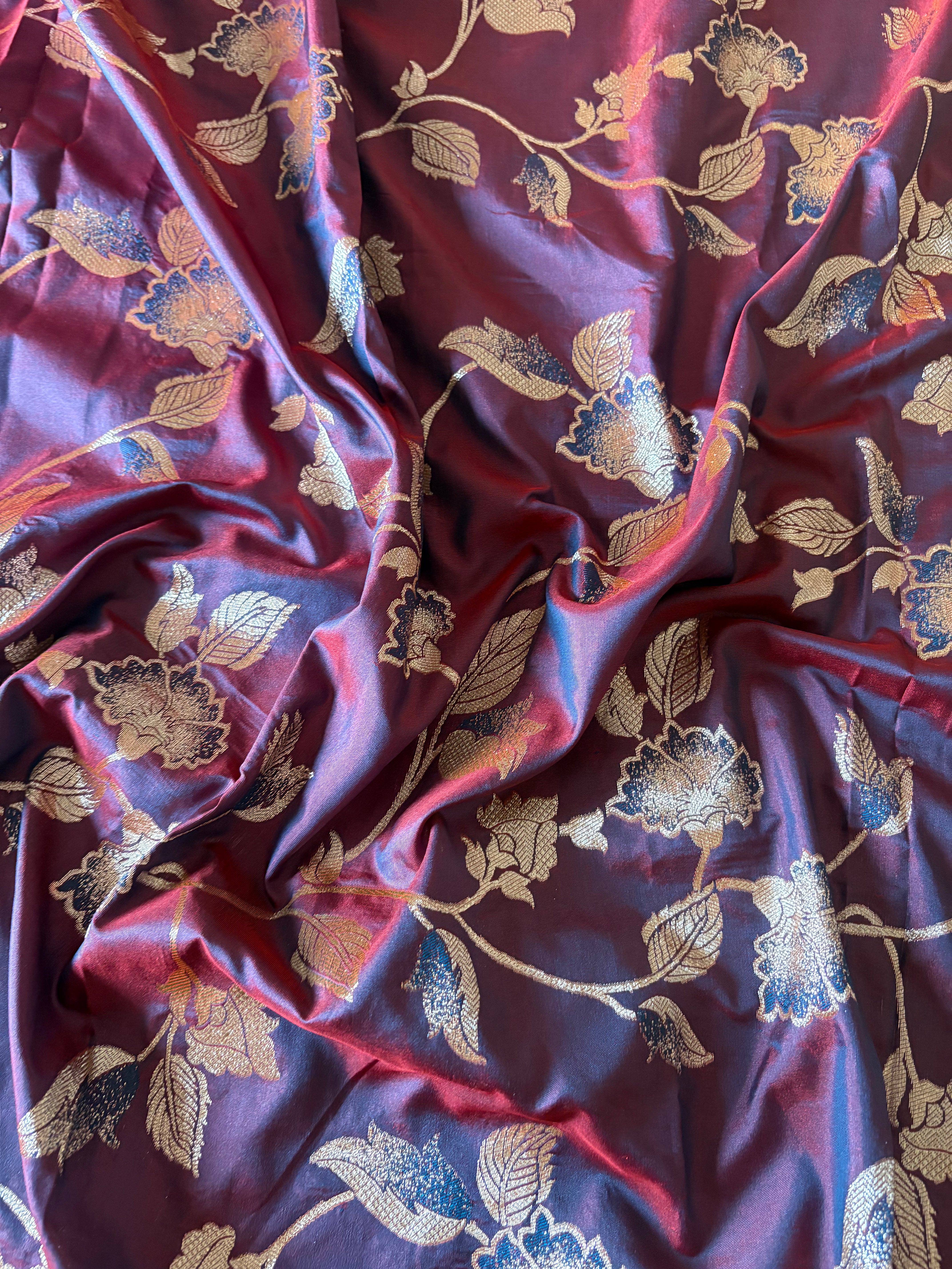 Maroon Banarasi Silk Saree