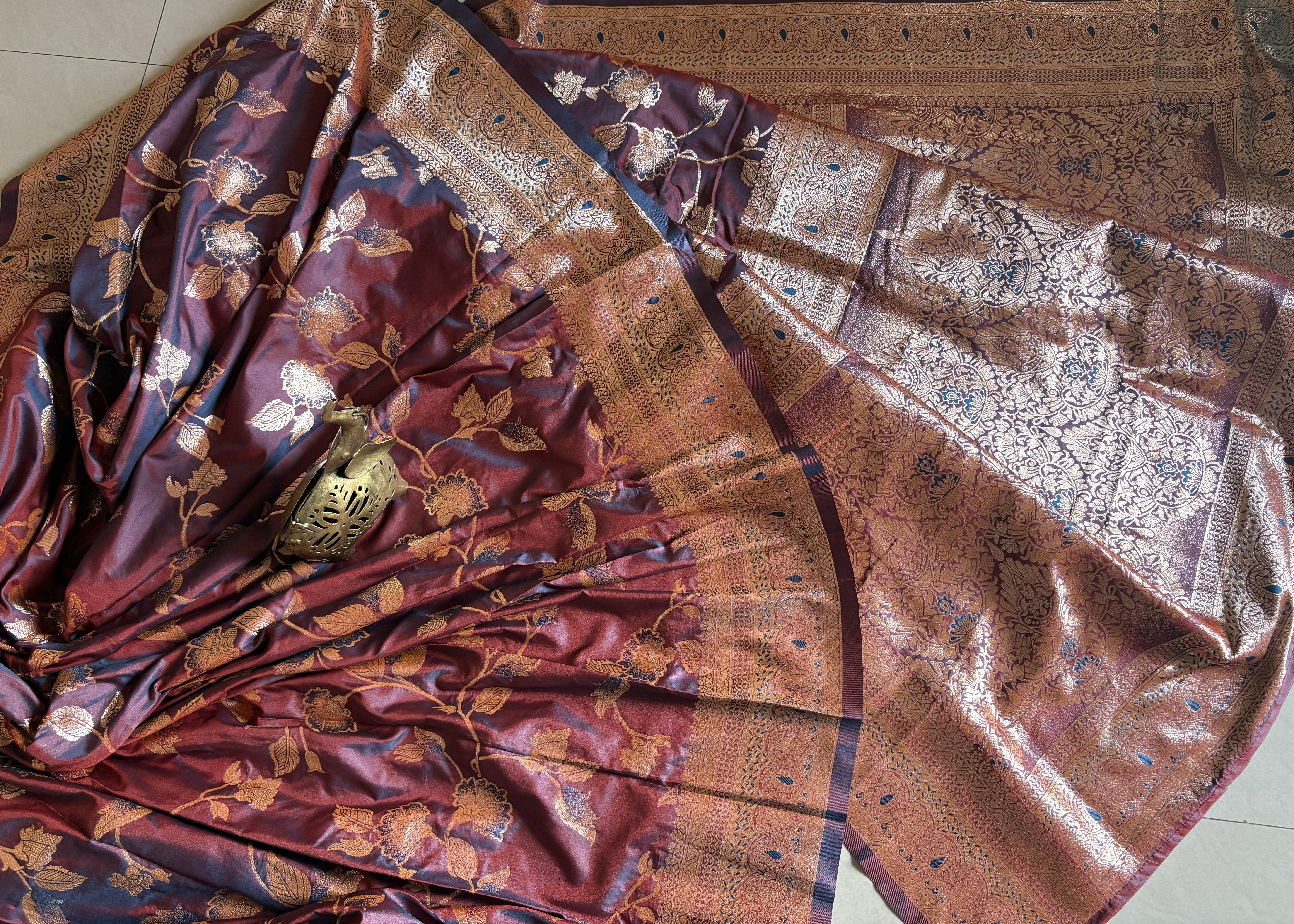 Maroon Banarasi Silk Saree