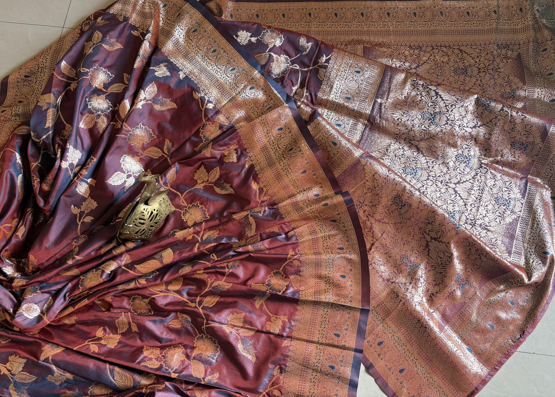 Maroon Banarasi Silk Saree