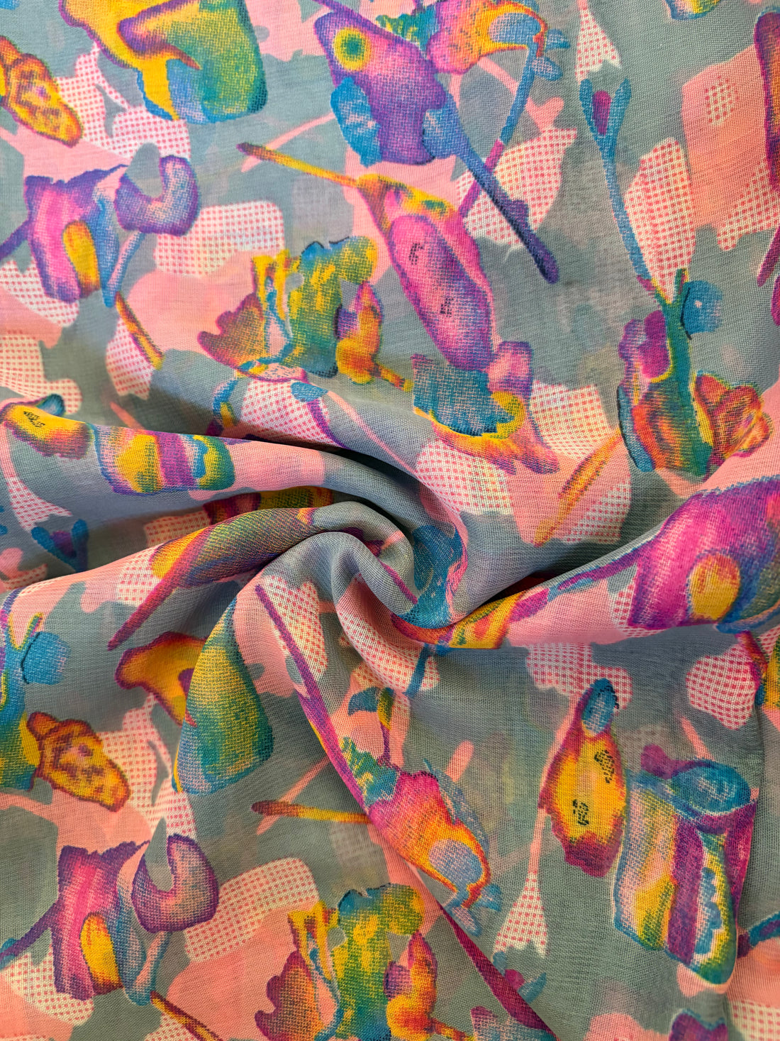 Pink Multicolor Printed Saree