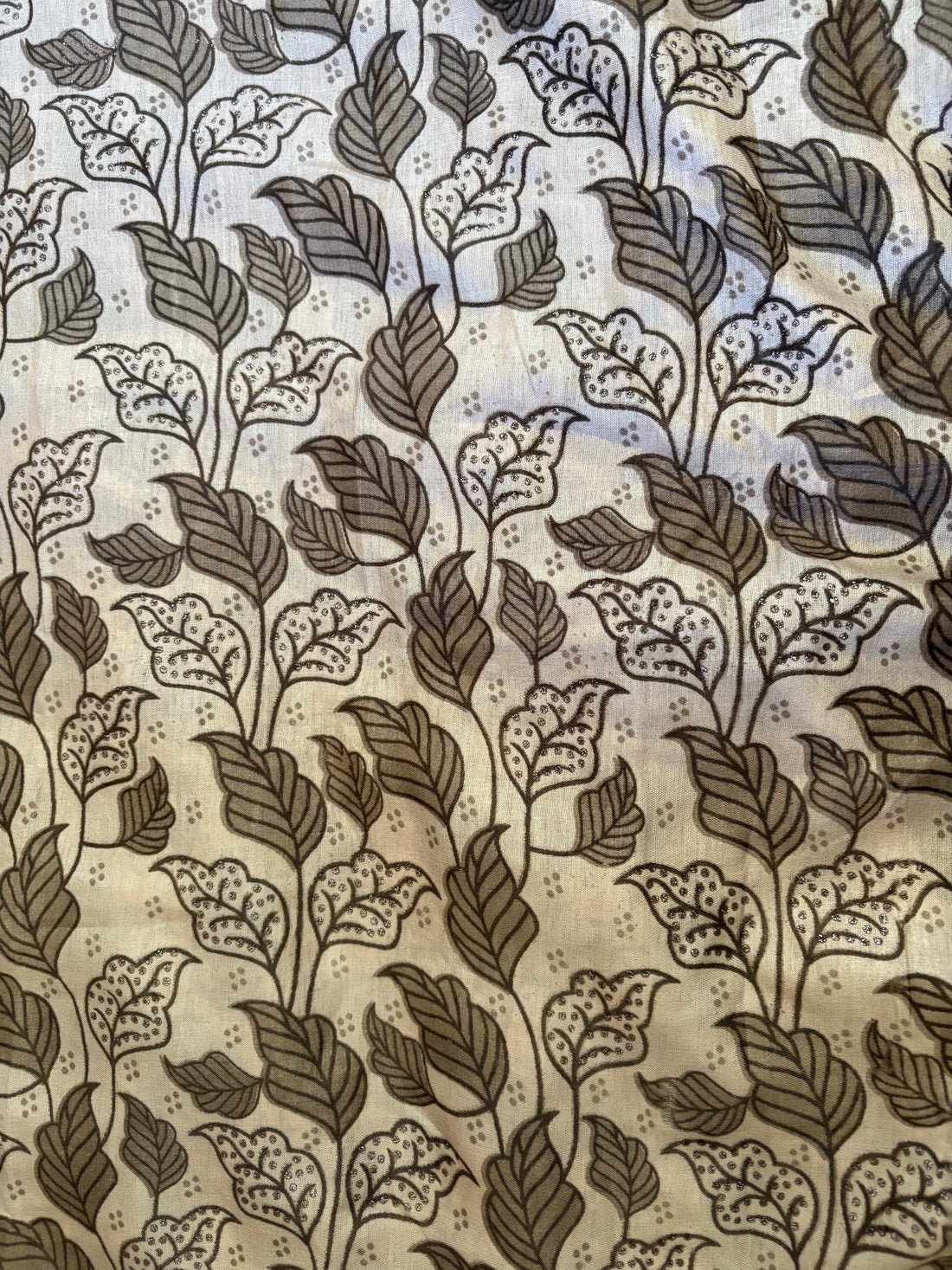 Coffee Leaf Printed Semicotton Corporate Saree