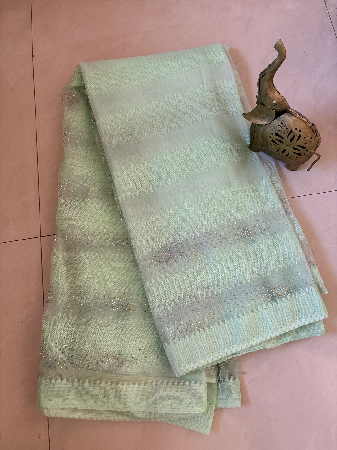light Green Net Saree