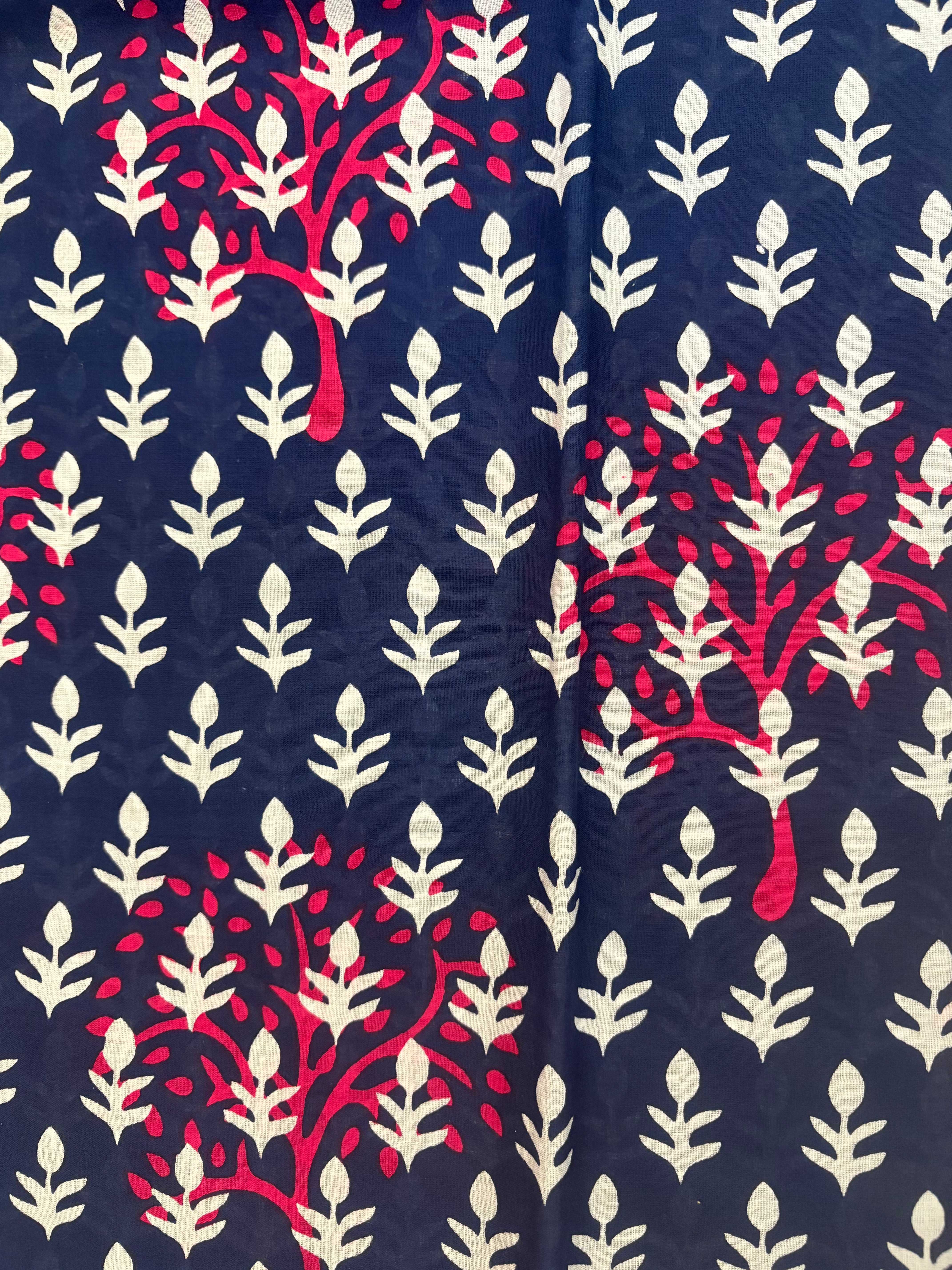 Pink Green Floral Printed Cotton Mulmul Saree