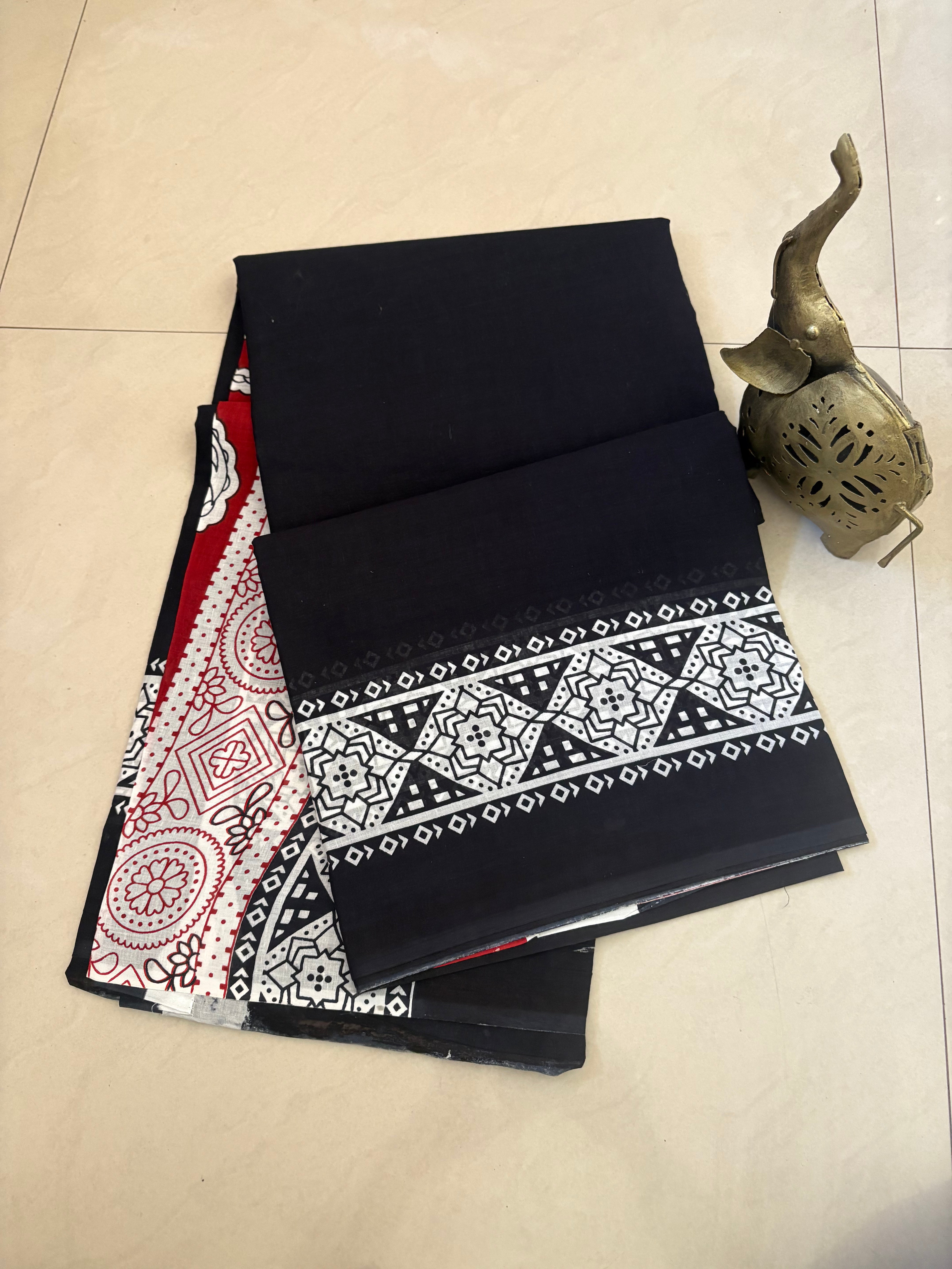 Cotton mulmul saree