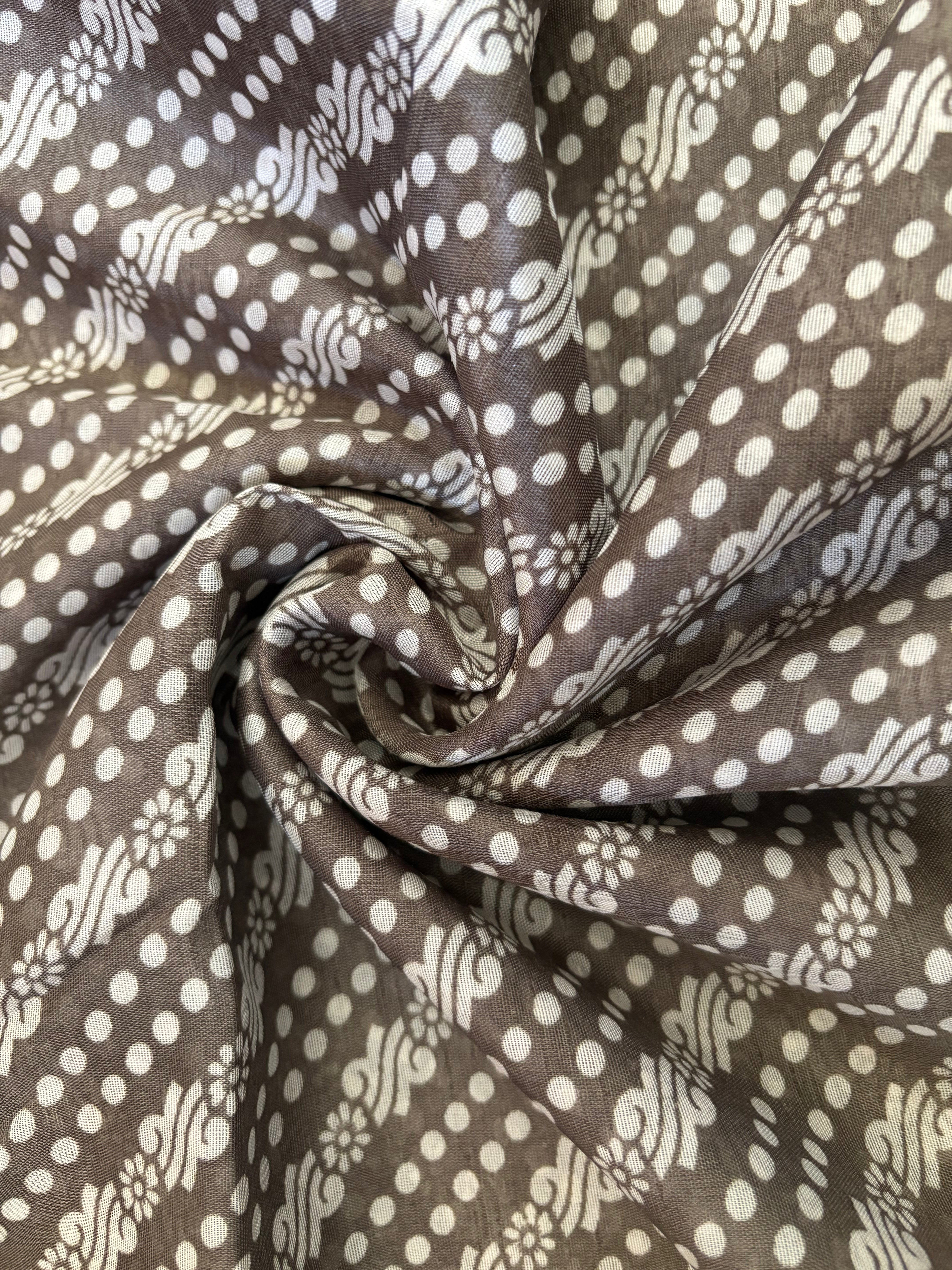 Brown Bandhani Dola Silk Saree