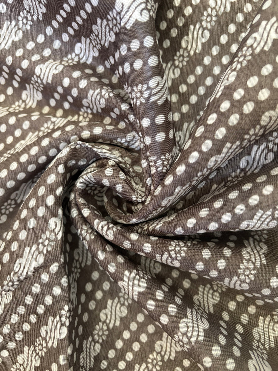 Brown Bandhani Dola Silk Saree