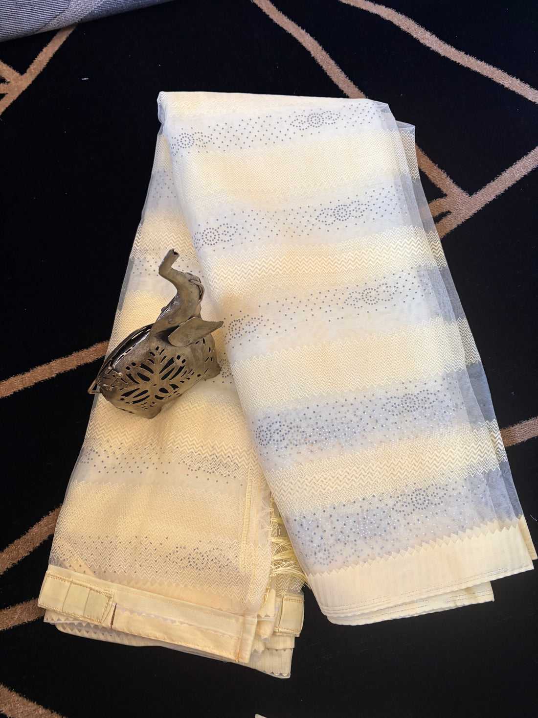 Yellow Net Festive Saree