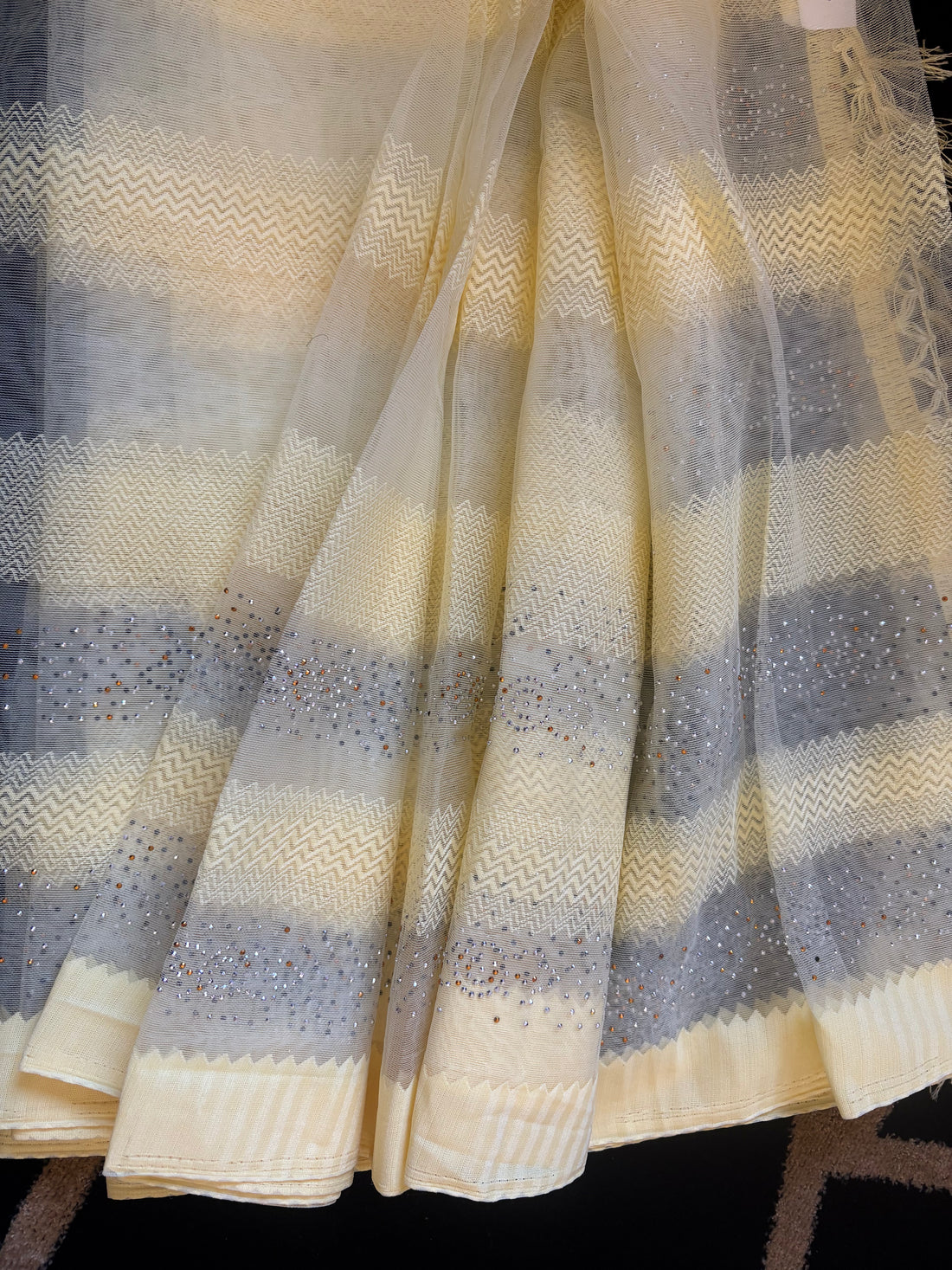 Yellow Net Festive Saree