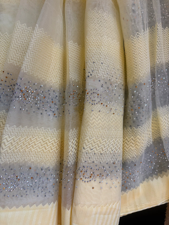 Yellow Net Festive Saree