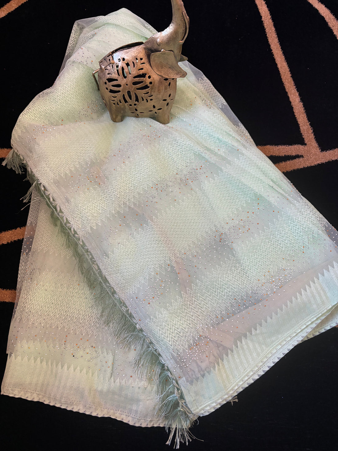 light Green Net Saree