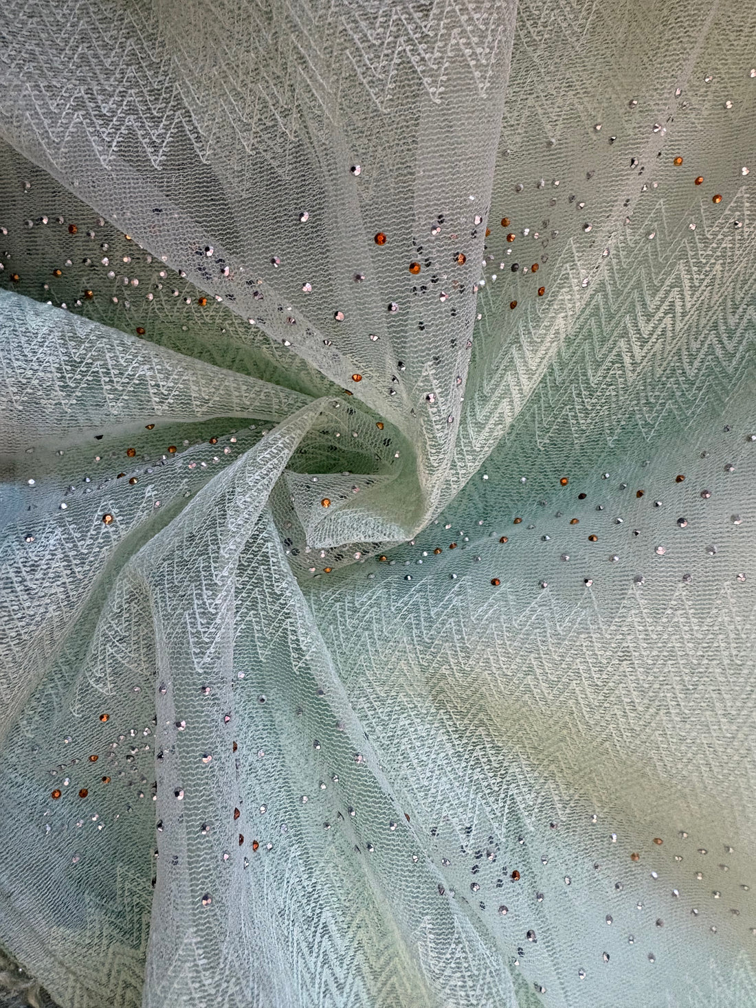 light Green Net Saree