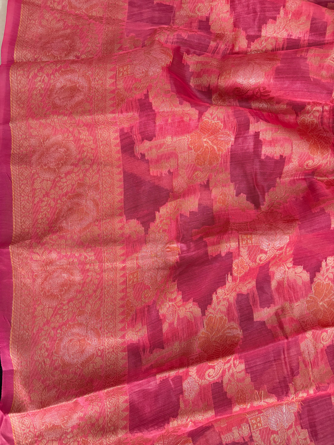 Pink soft silk festive saree