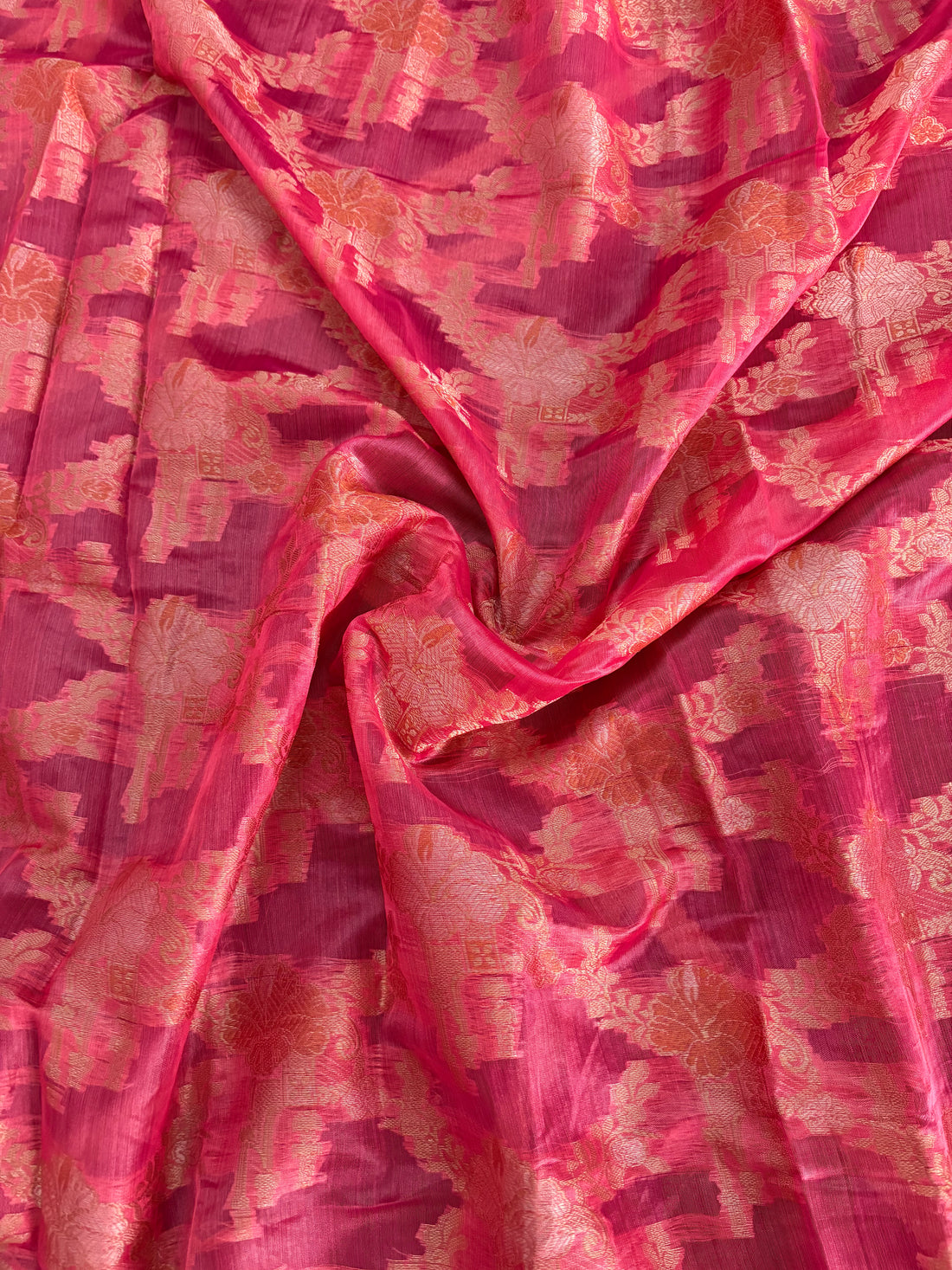 Pink soft silk festive saree