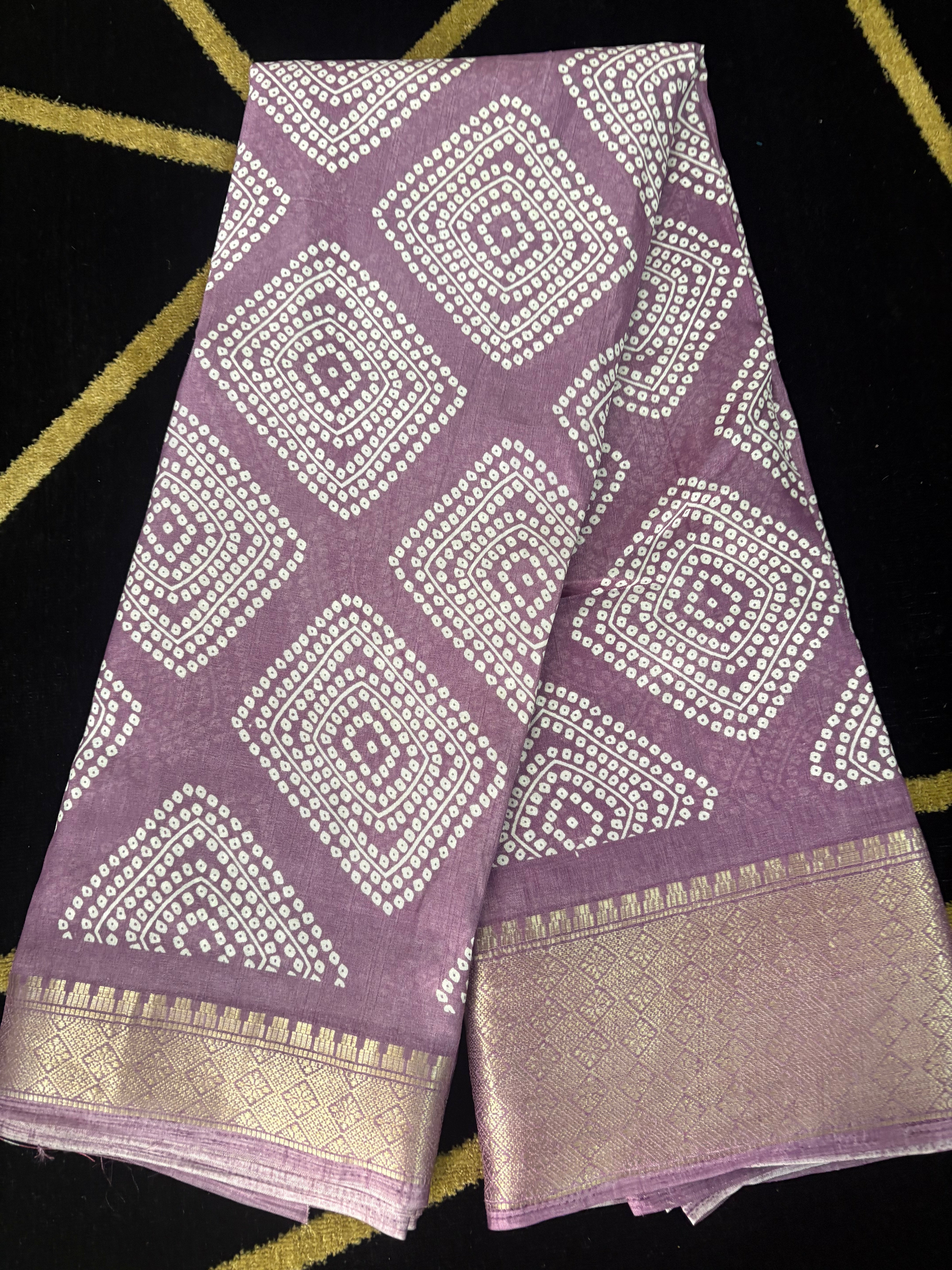 Voilet Bandhani dola silk