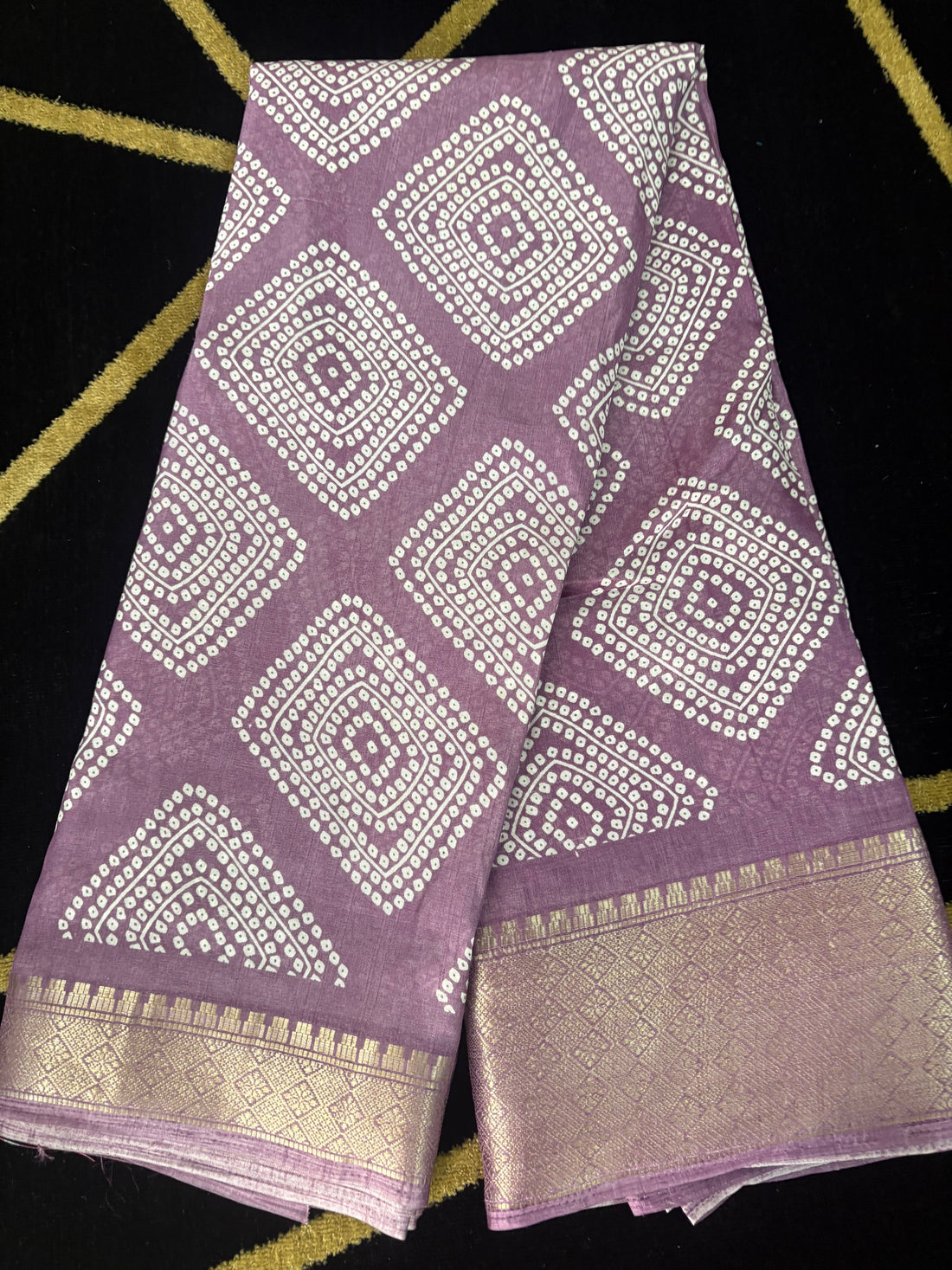 Voilet Bandhani dola silk