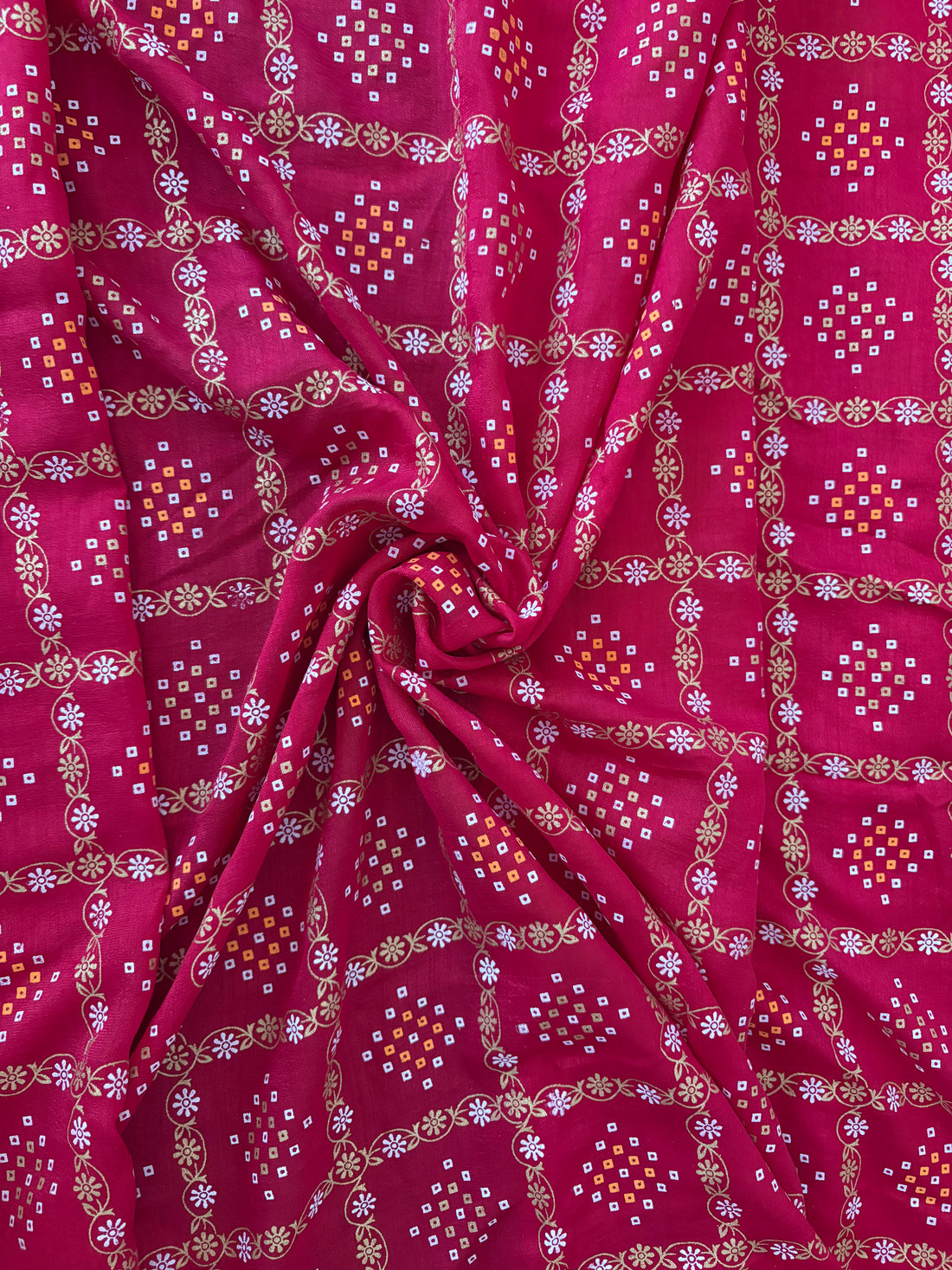Red Bandhani heavy zari