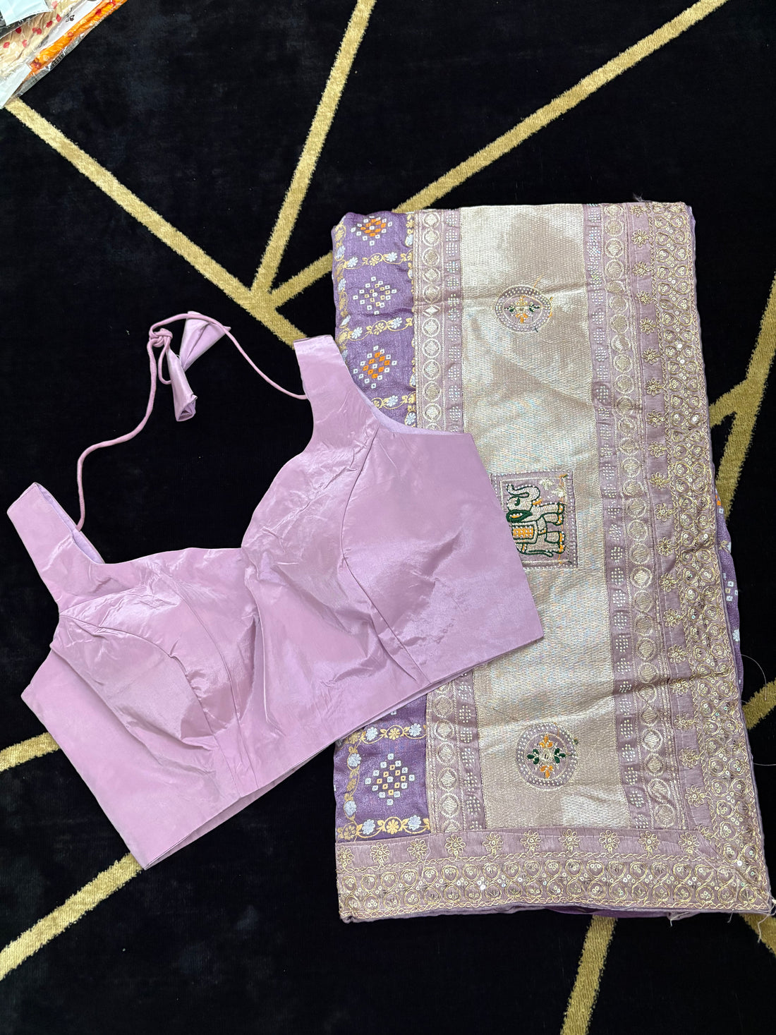 Purple Badhani heavy zari saree