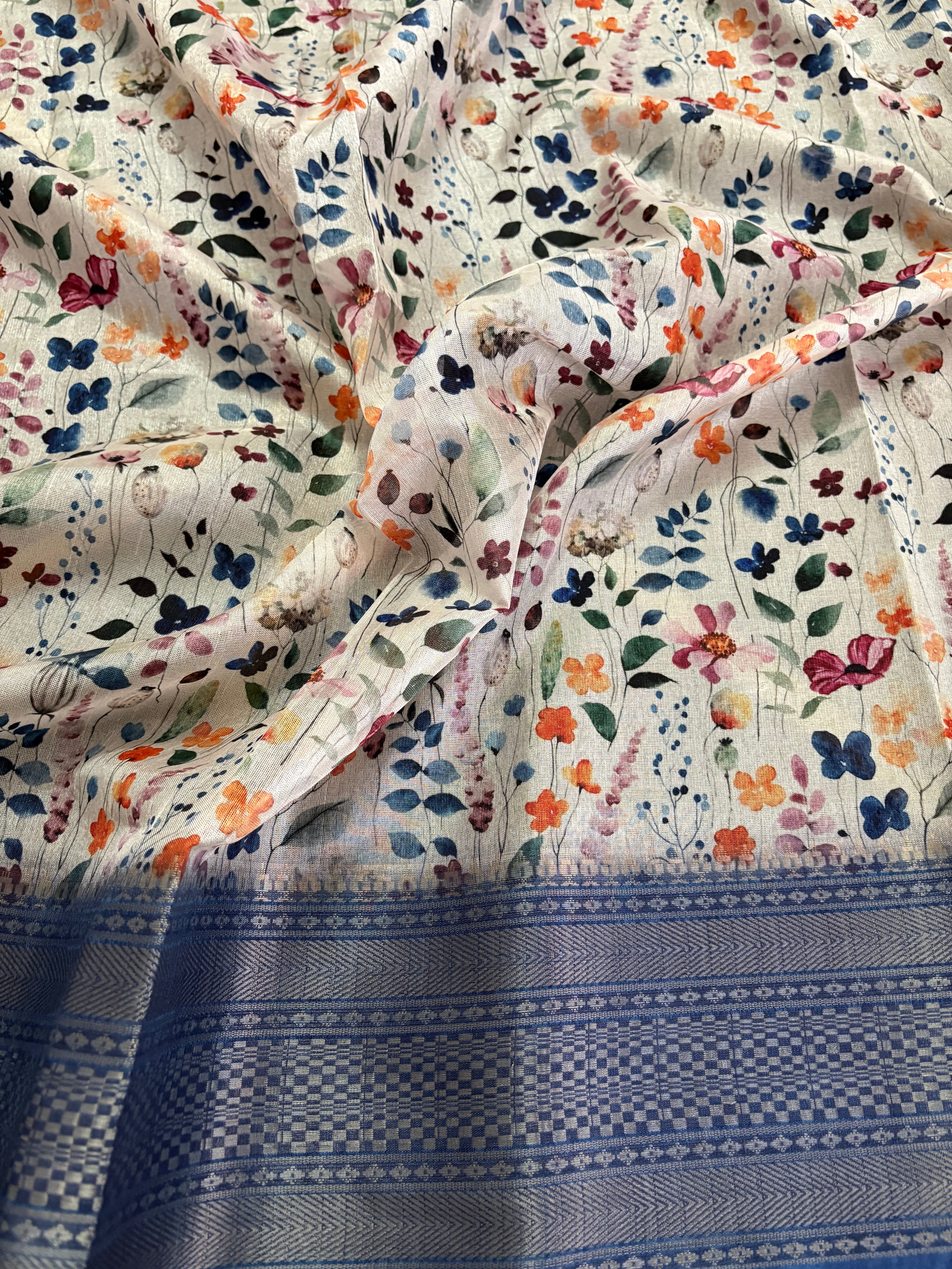 Indigo Meadow Fusion Saree