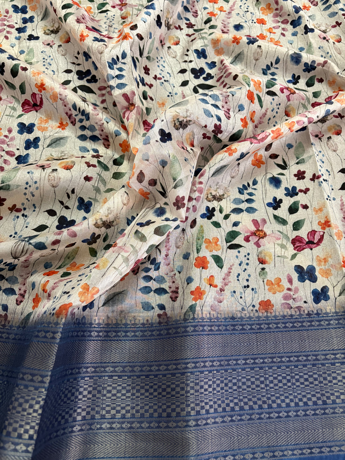 Indigo Meadow Fusion Saree