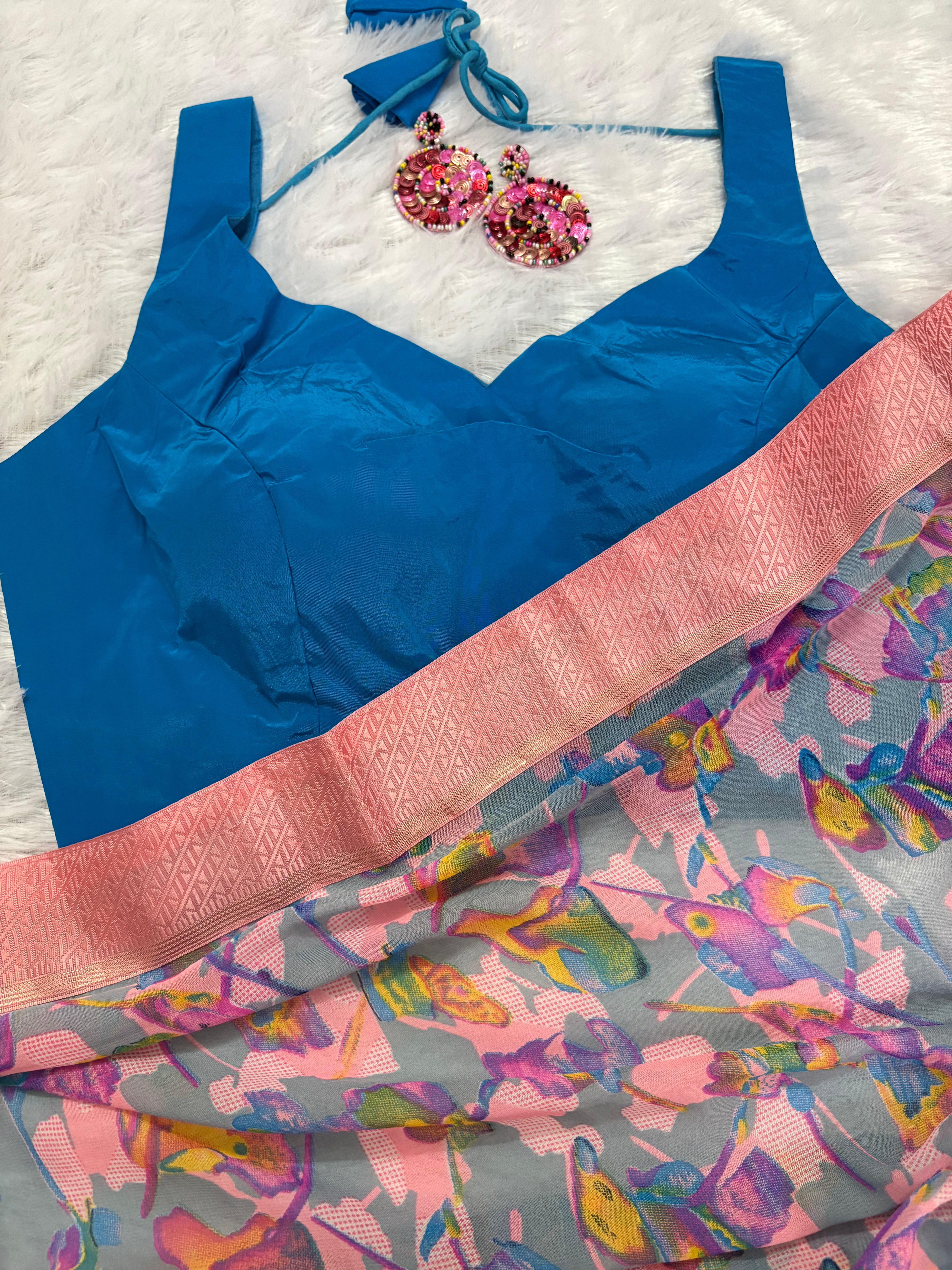 Neel Gulabo Readytowear Saree
