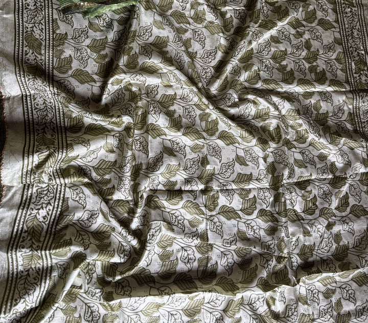 Green Printed Semicotton Corporate Saree