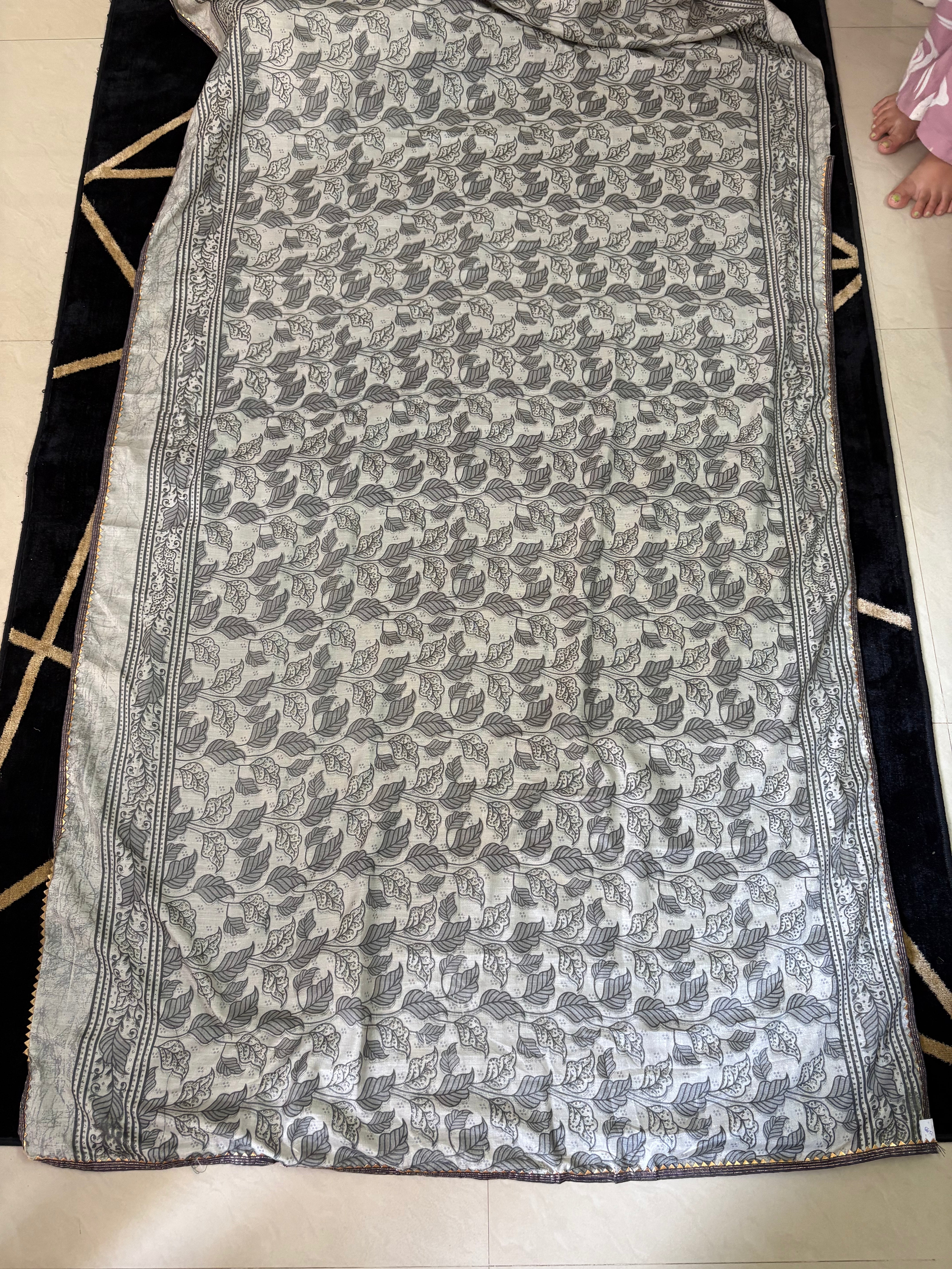 Silver Leaf Serenity saree