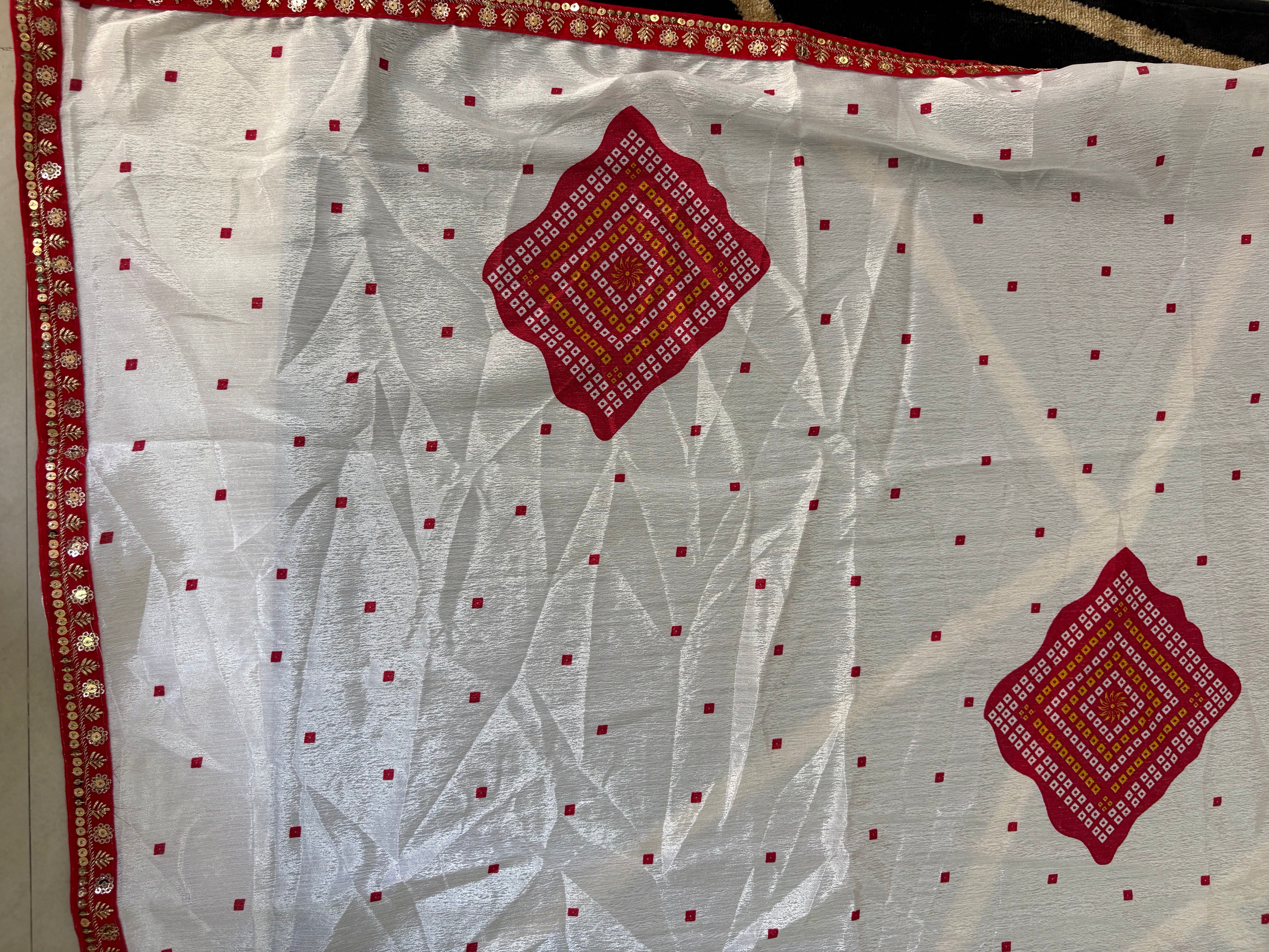 Bindiya- White Bandhani