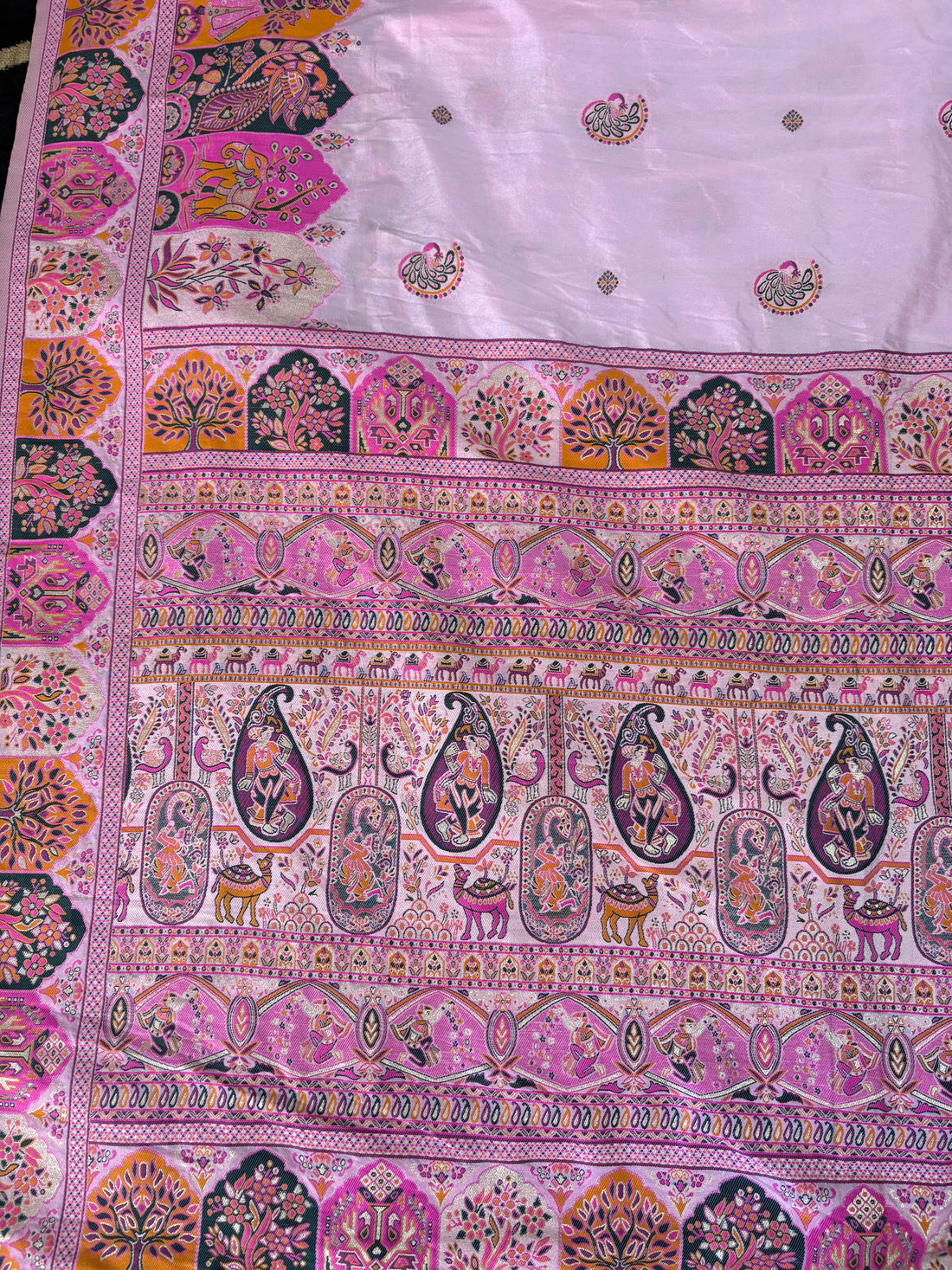 Royal Rose Folk-Art Saree