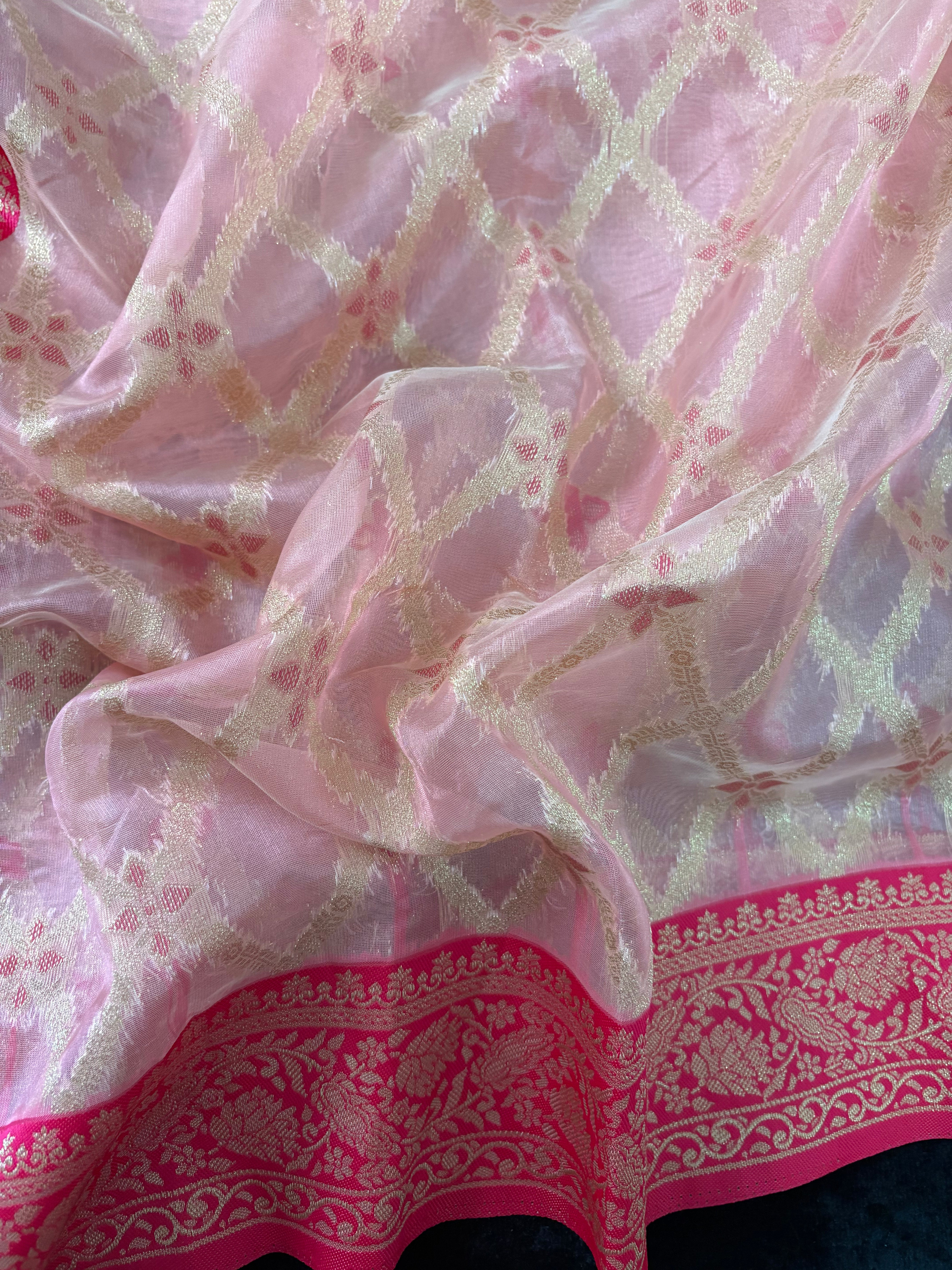 Blush Lattice Luxe Saree