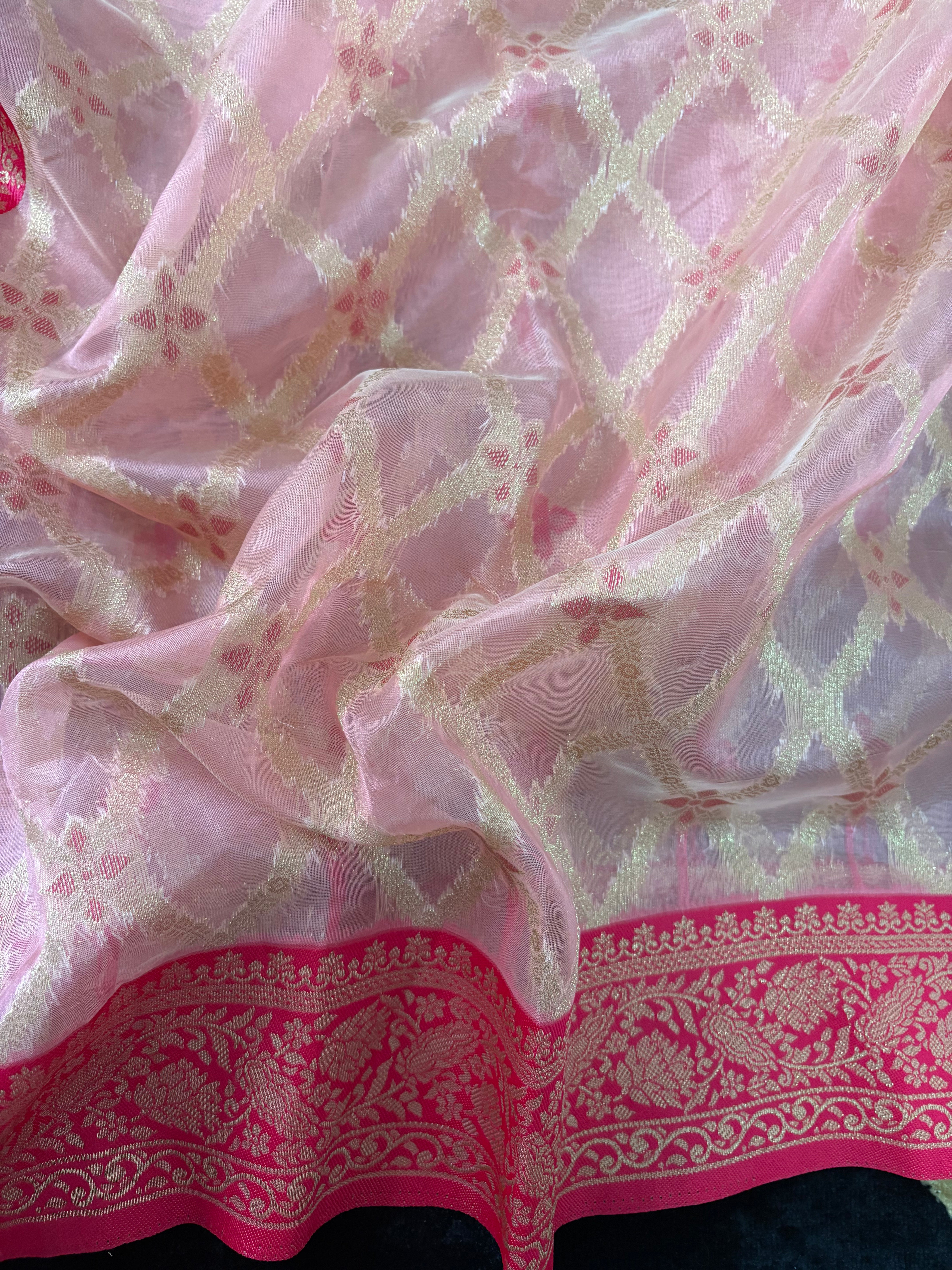 Blush Lattice Luxe Saree