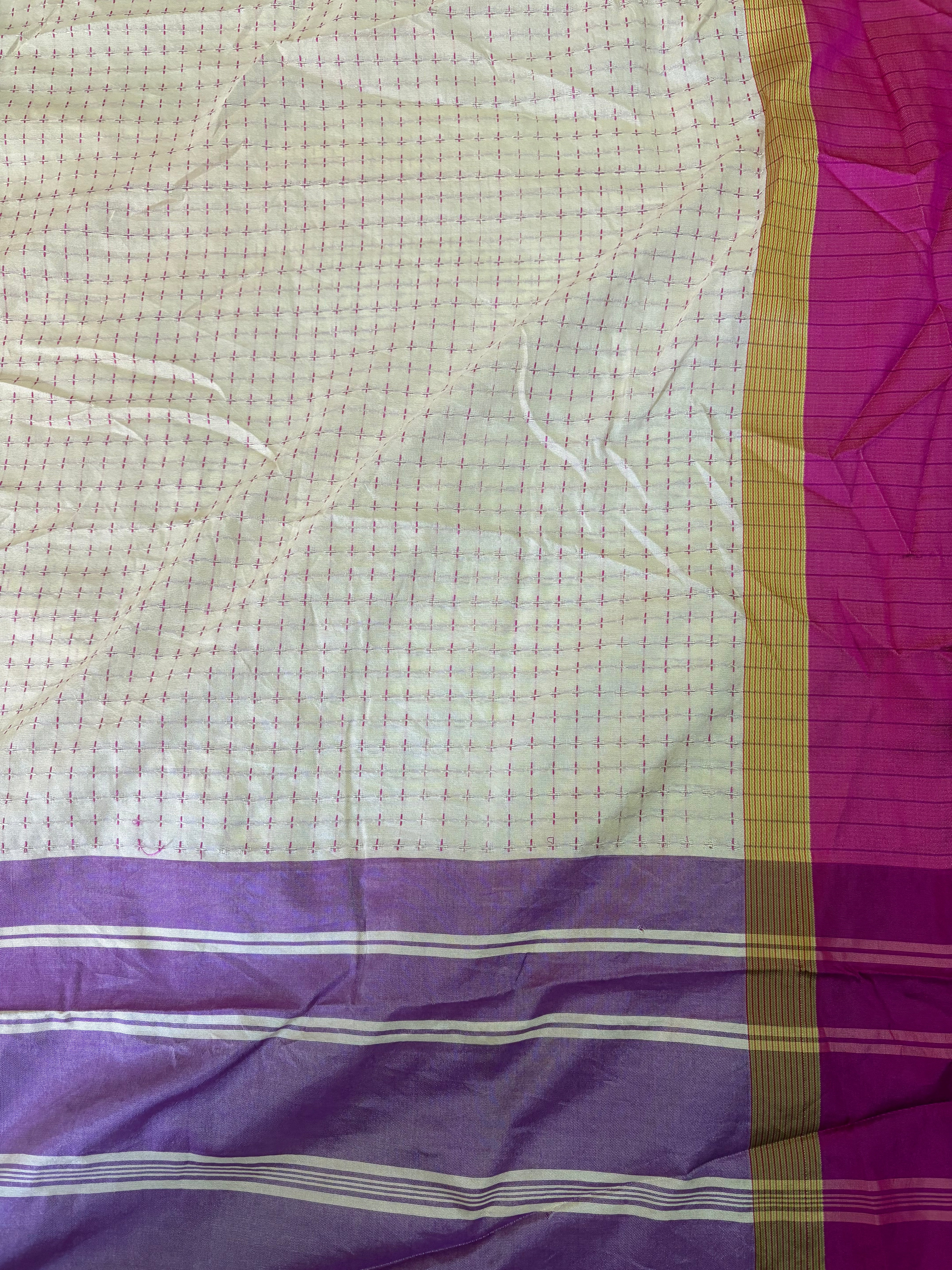 KanMani-South Silk (Cream & Pink)