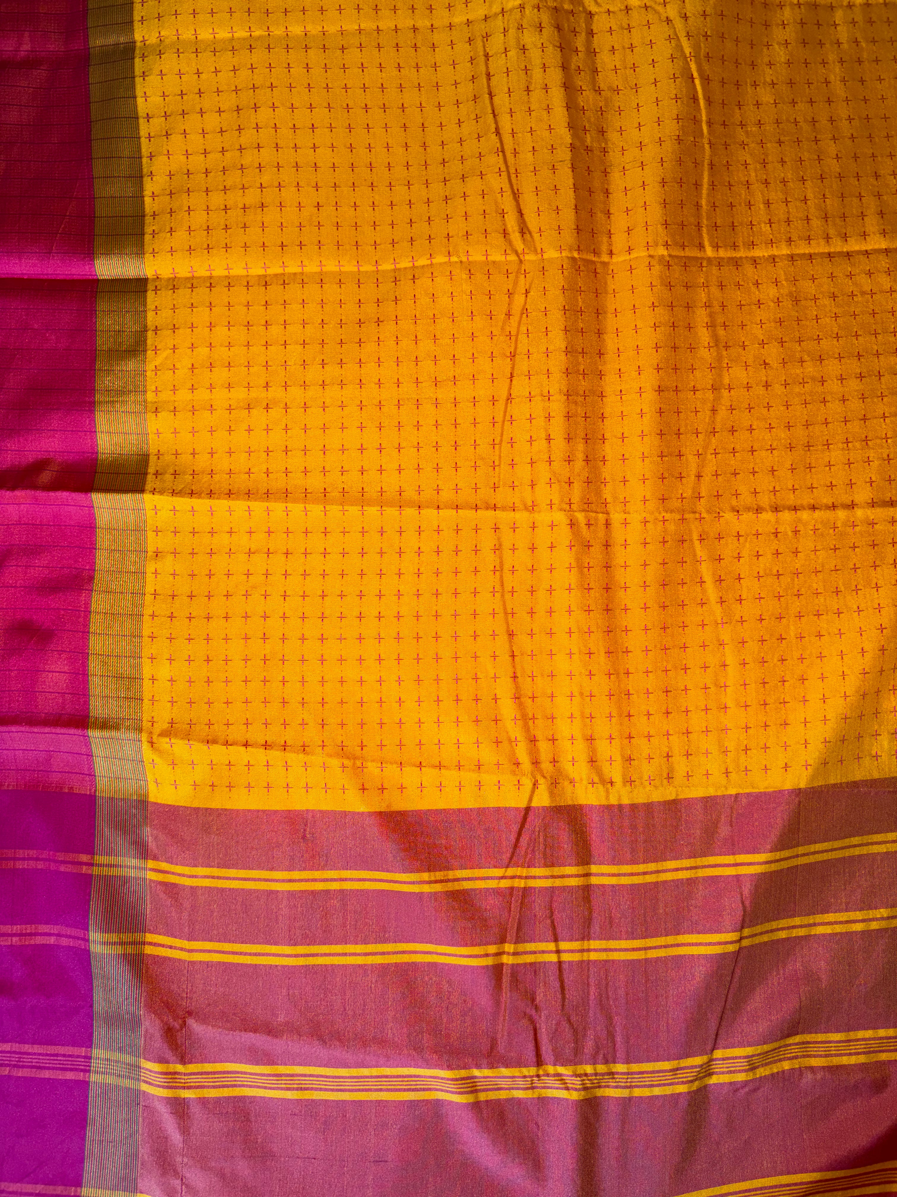 KanMani-South Silk (Mustard Yellow & Pink)