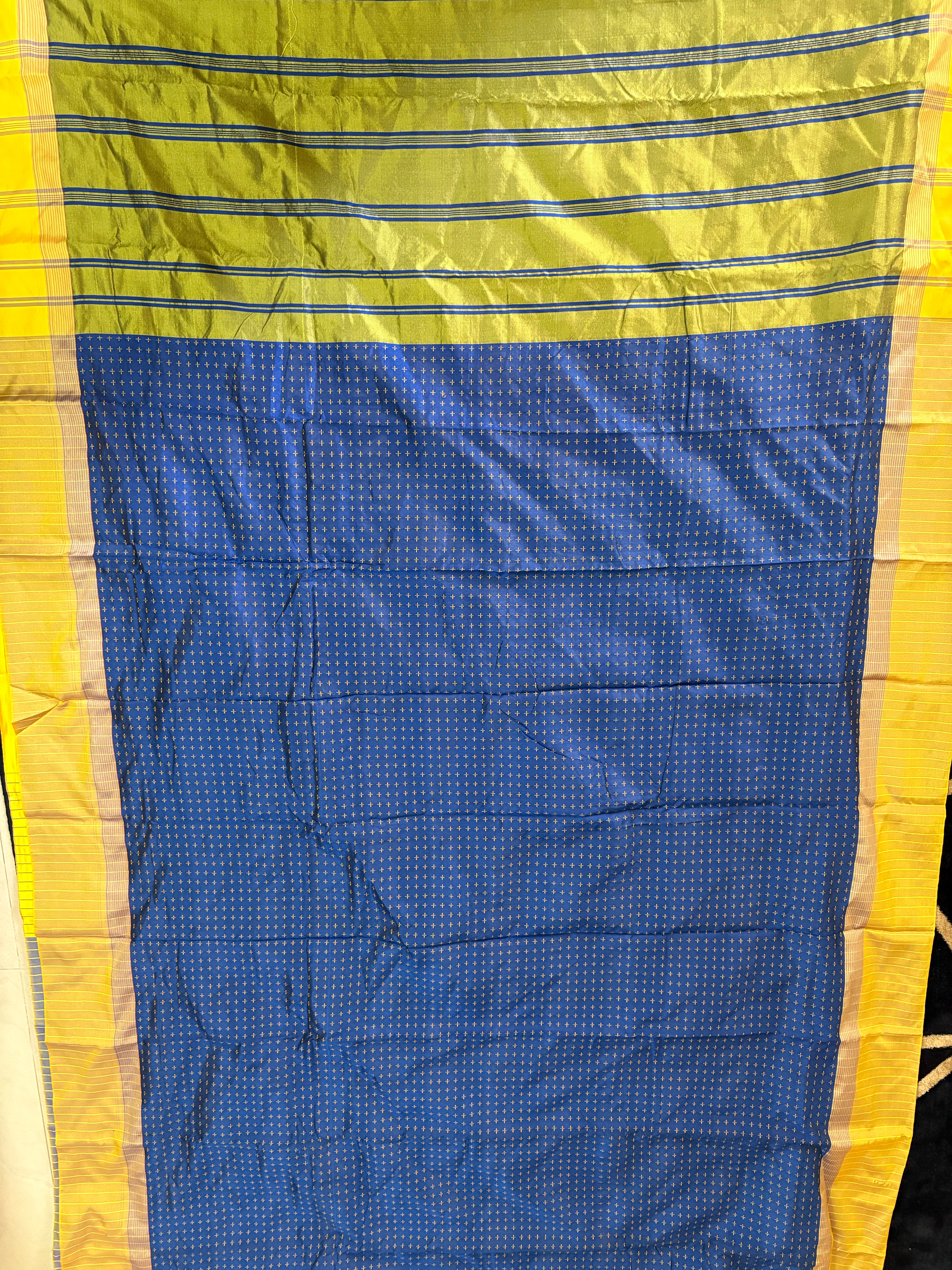 KanMani-South Silk (Navy Blue & Yellow)