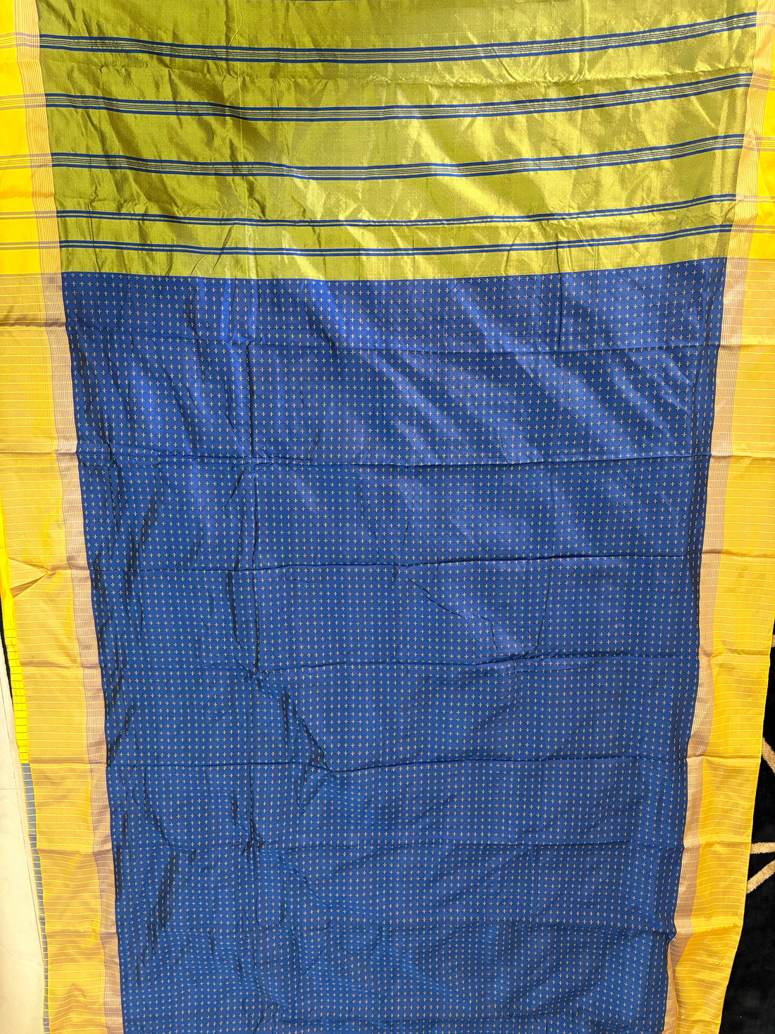 KanMani-South Silk (Navy Blue & Yellow)