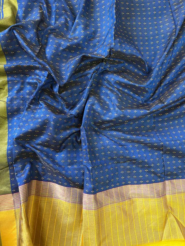 KanMani-South Silk (Navy Blue & Yellow)
