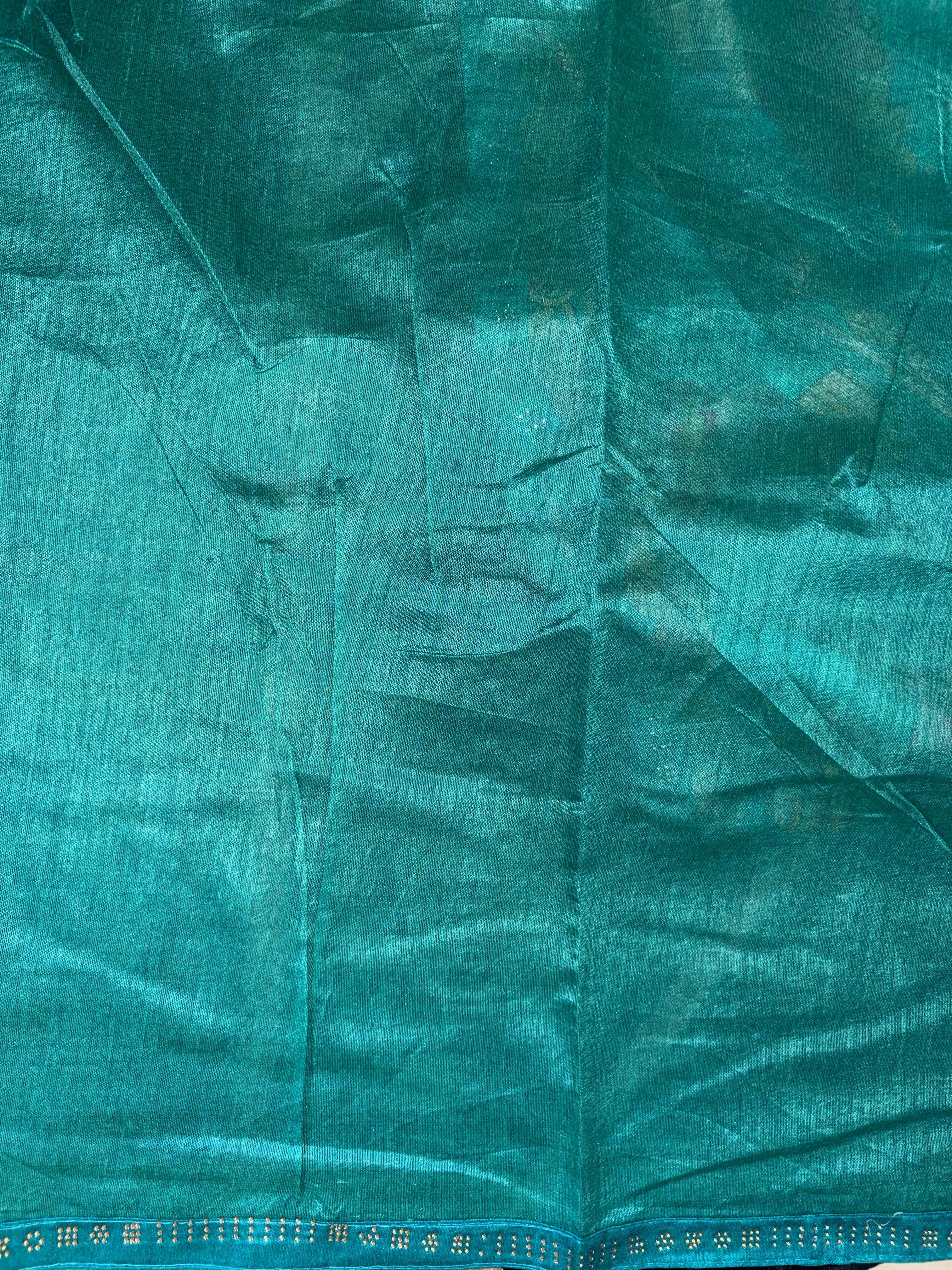 Bandhani-Chiffon Silk (Teal Blue)