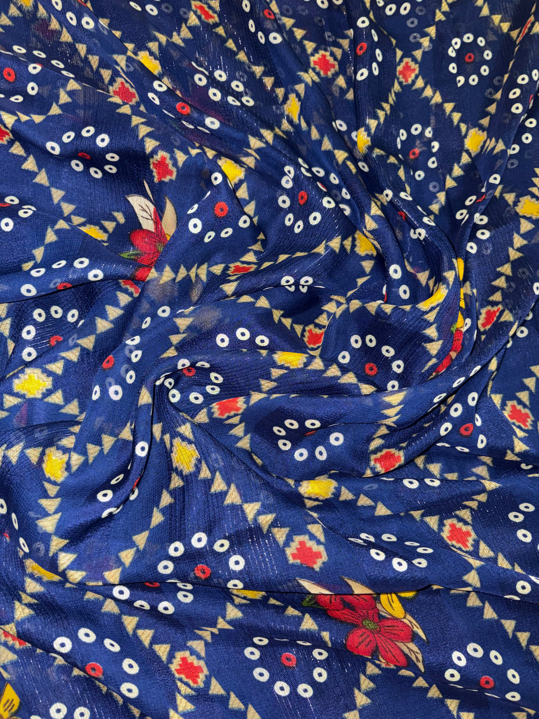 Bandhani-Chiffon Silk (Royal Blue)