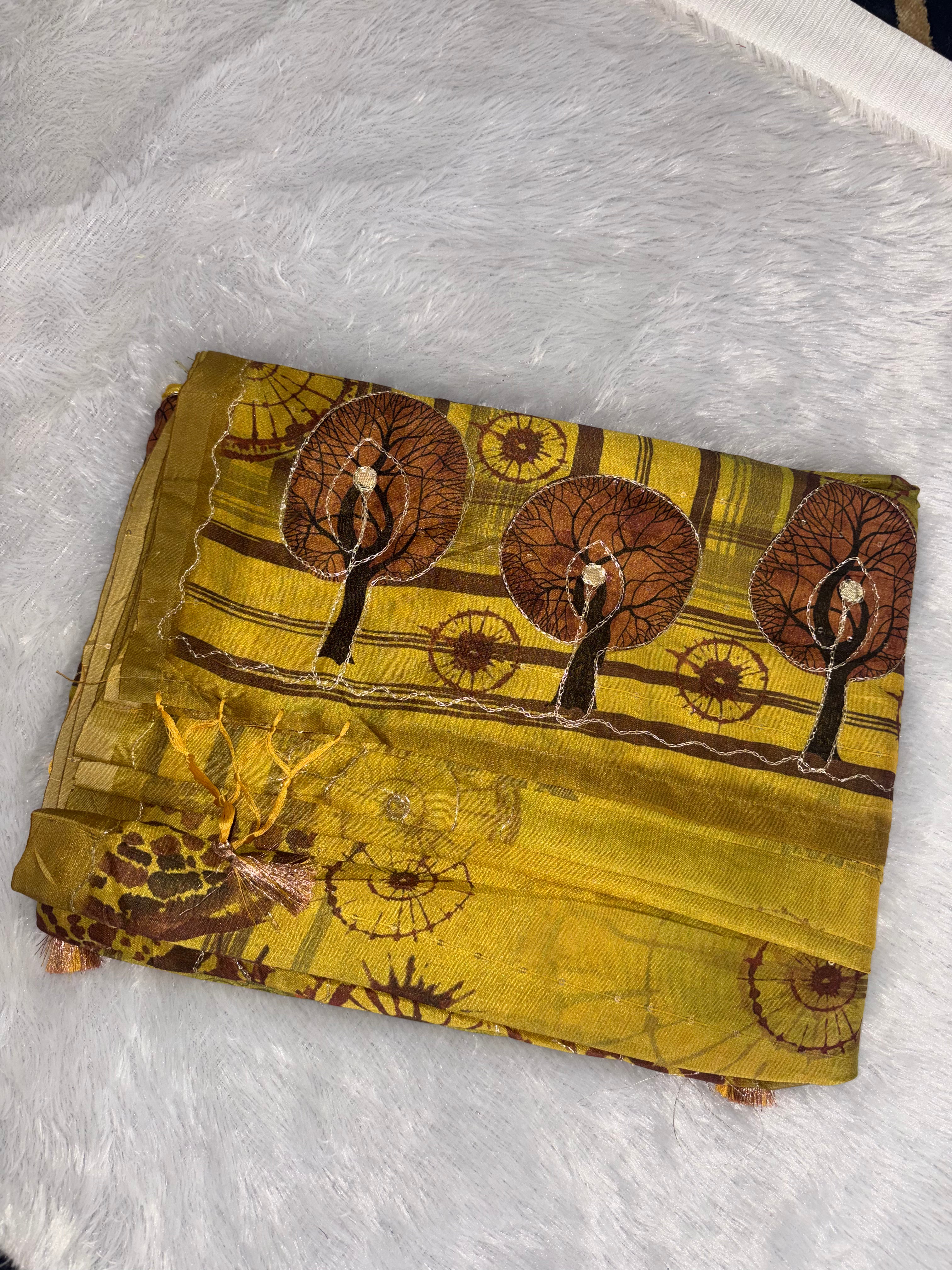 Maya-Chiffon Silk (Mustard)