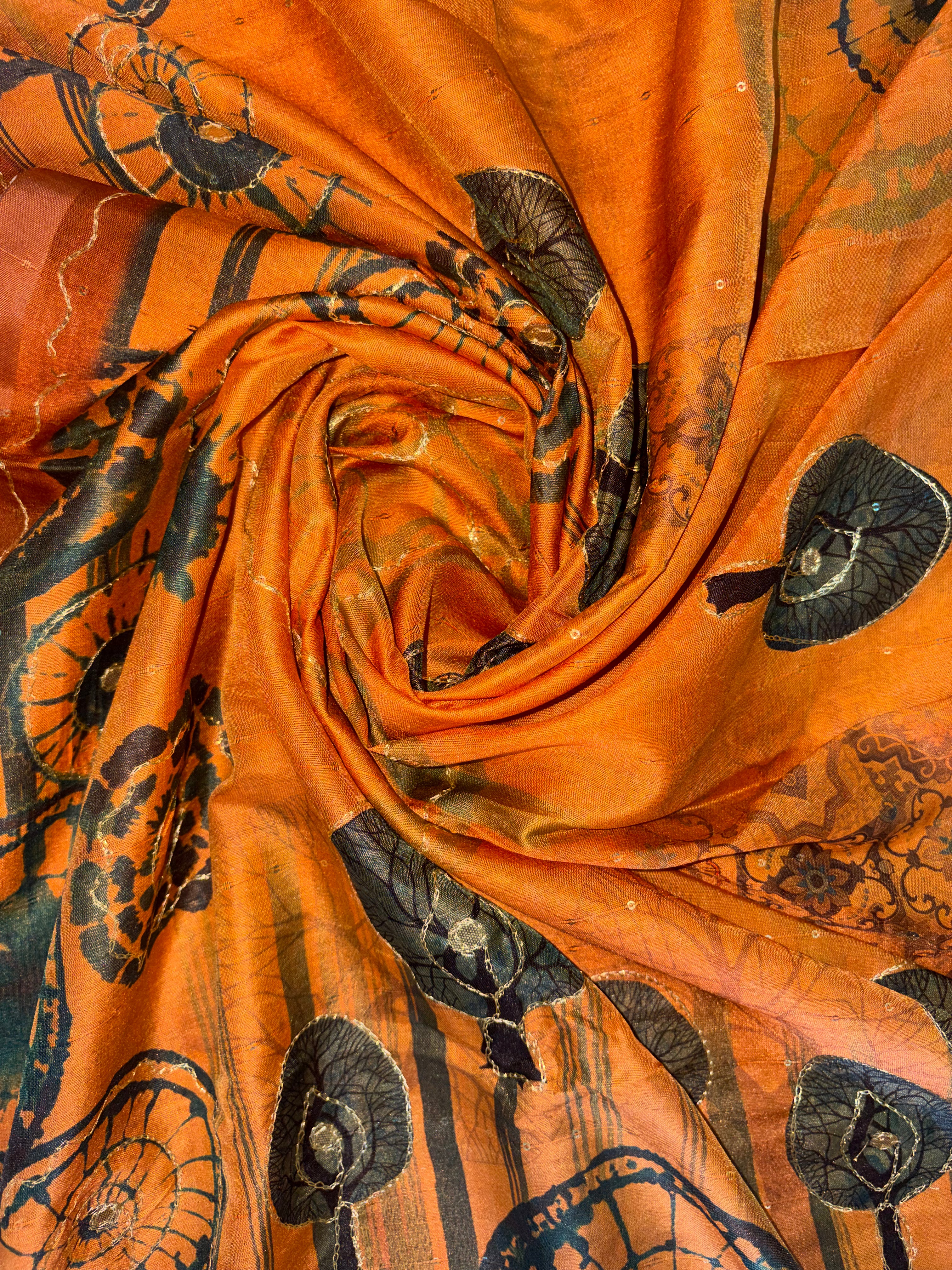 Maya-Chiffon Silk (Burnt Orange)