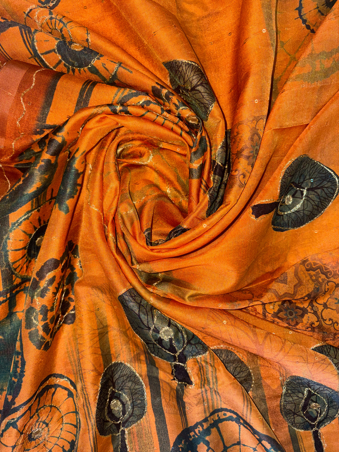 Maya-Chiffon Silk (Burnt Orange)